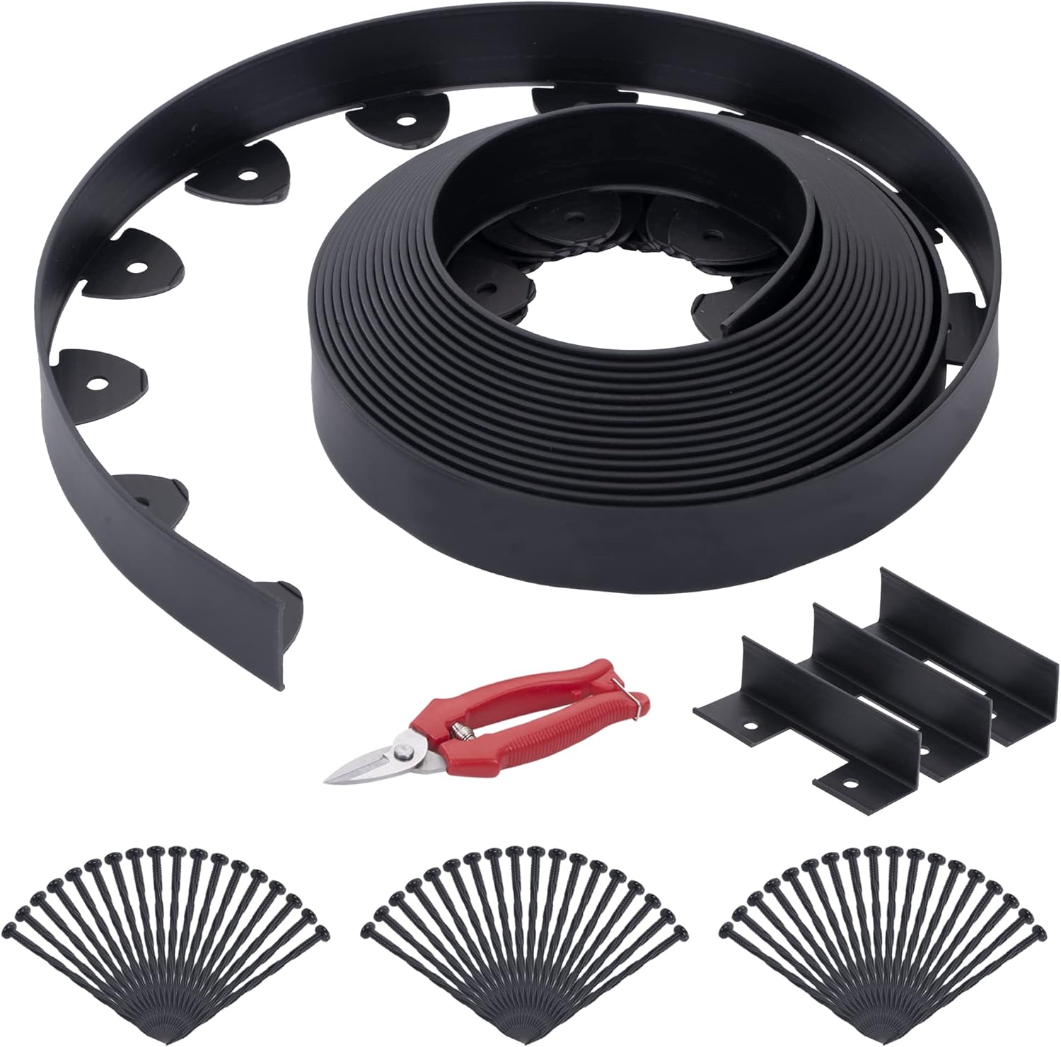 No Dig Landscape Edging Kit 60FT 2IN Tall with Scissors, Heavy Duty PP Material...