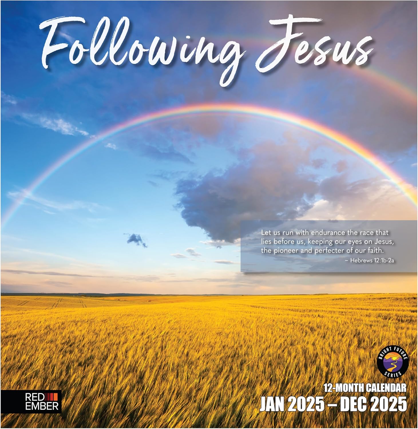 RED EMBER Following Jesus 2025 Wall Calendar 12 Month | 12" x 24" Open | Thick &...