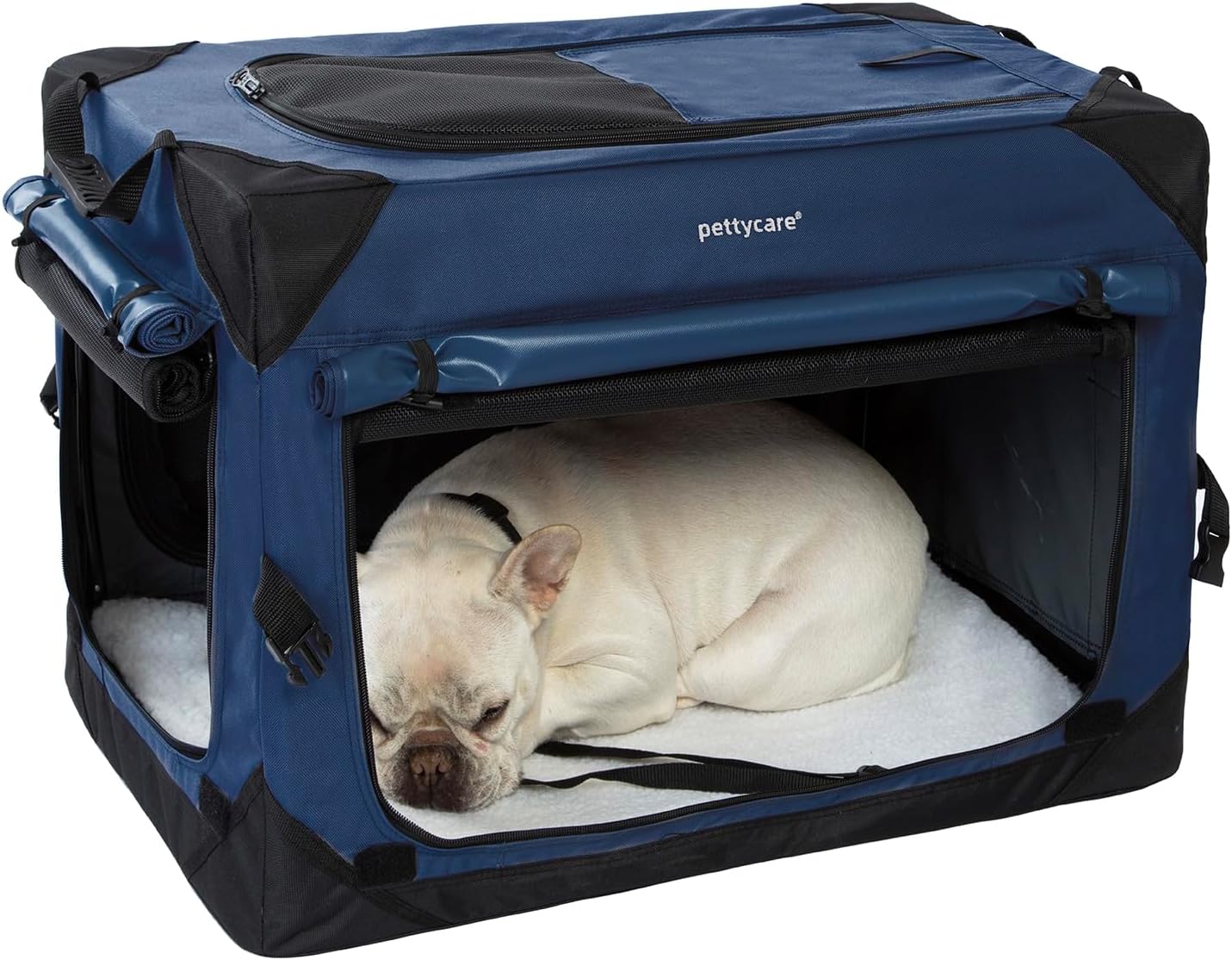 Pettycare 20 Inch Collapsible Dog Crate with Curtains, Travel Dog Crate for Airf...
