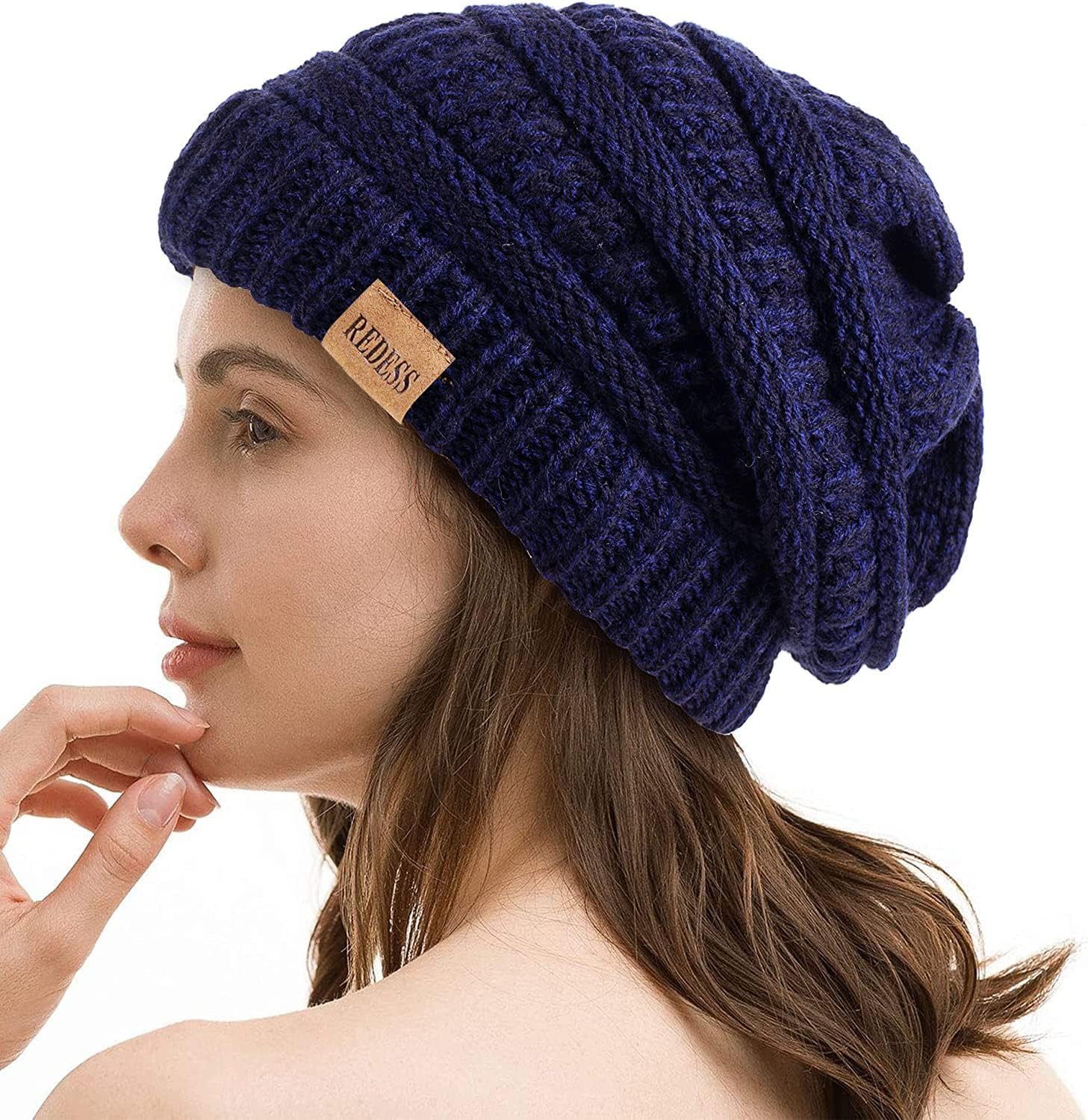 REDESS Slouchy Beanie Hat for Women Winter Warm Chunky Soft Oversized Cable Knit...