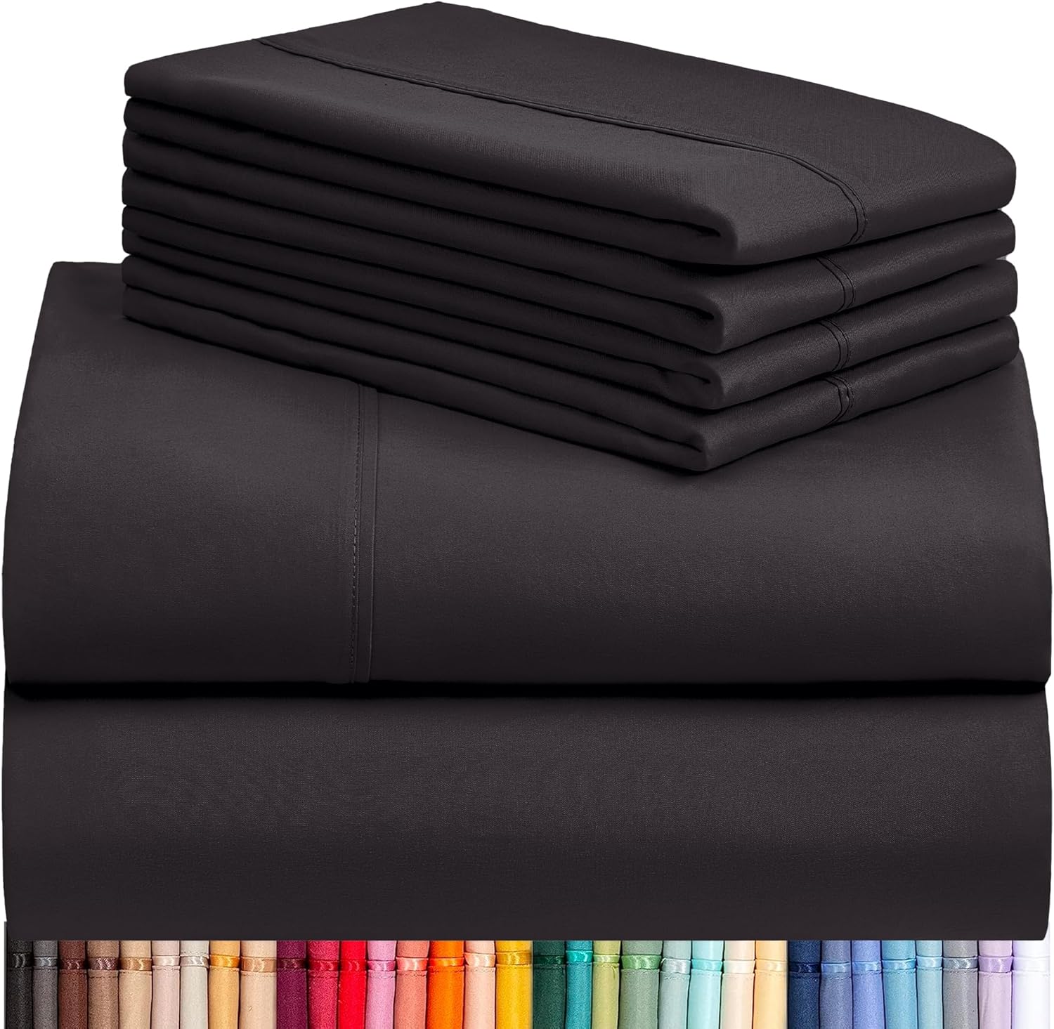 LuxClub 6 PC Queen Sheet Set, Breathable Luxury Bed Sheets, Deep Pockets 18" Eco...