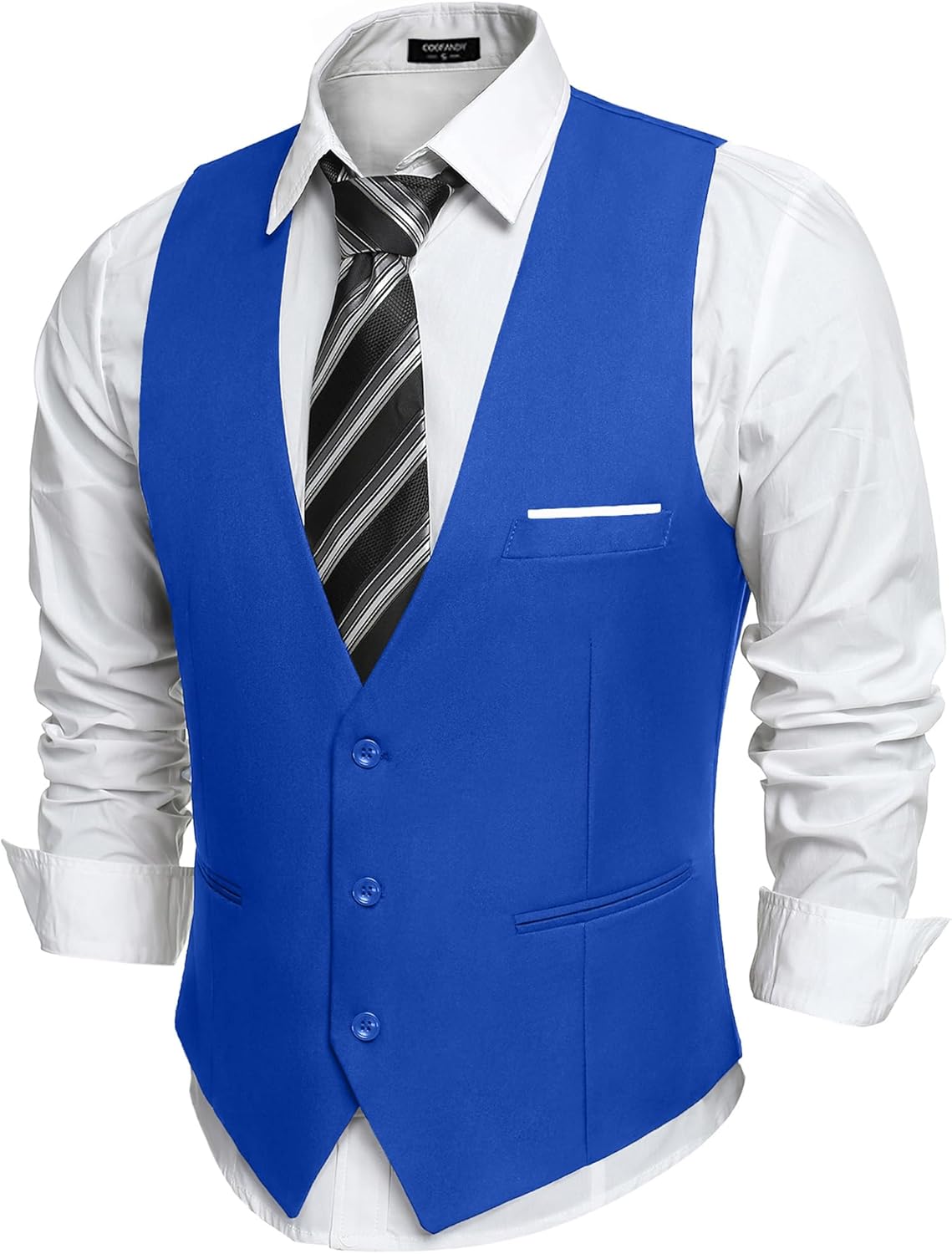 COOFANDY Men's Formal Suit Vest Slim Fit Casual Business Dress Waistcoat Vest Ro...