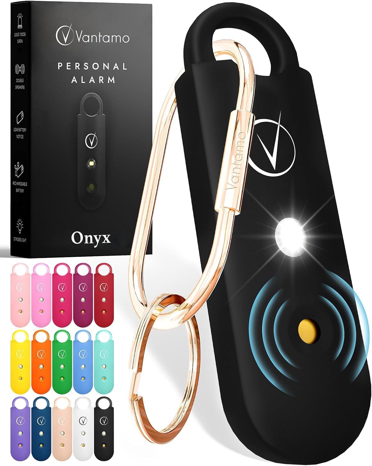 Vantamo Personal Alarm for Women - Extra Loud Double Speakers, First with Low Ba...