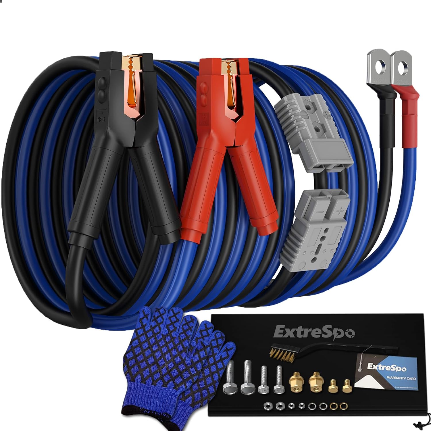 Heavy Duty Jumper Cables - 0 Gauge 25 Feet 1000Amp, Quick Connect Plug for Car,...