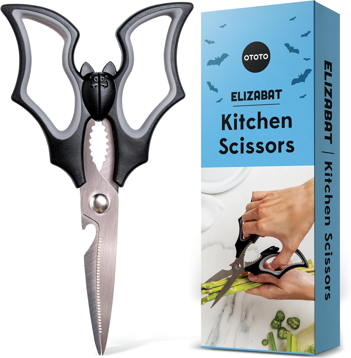 New!! Elizabat Kitchen Scissors by OTOTO - Halloween Goth Cute Bat Kitchen Shear...