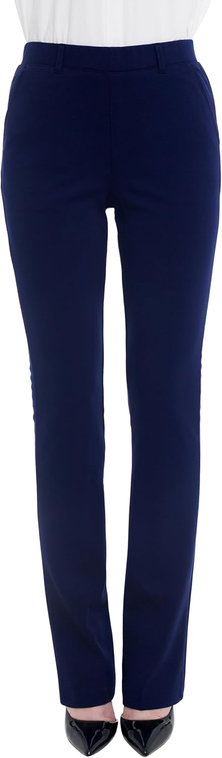 Marycrafts Women's Pull On Stretch Yoga Straight Dress Work Pants 29" /31"/33" 8...