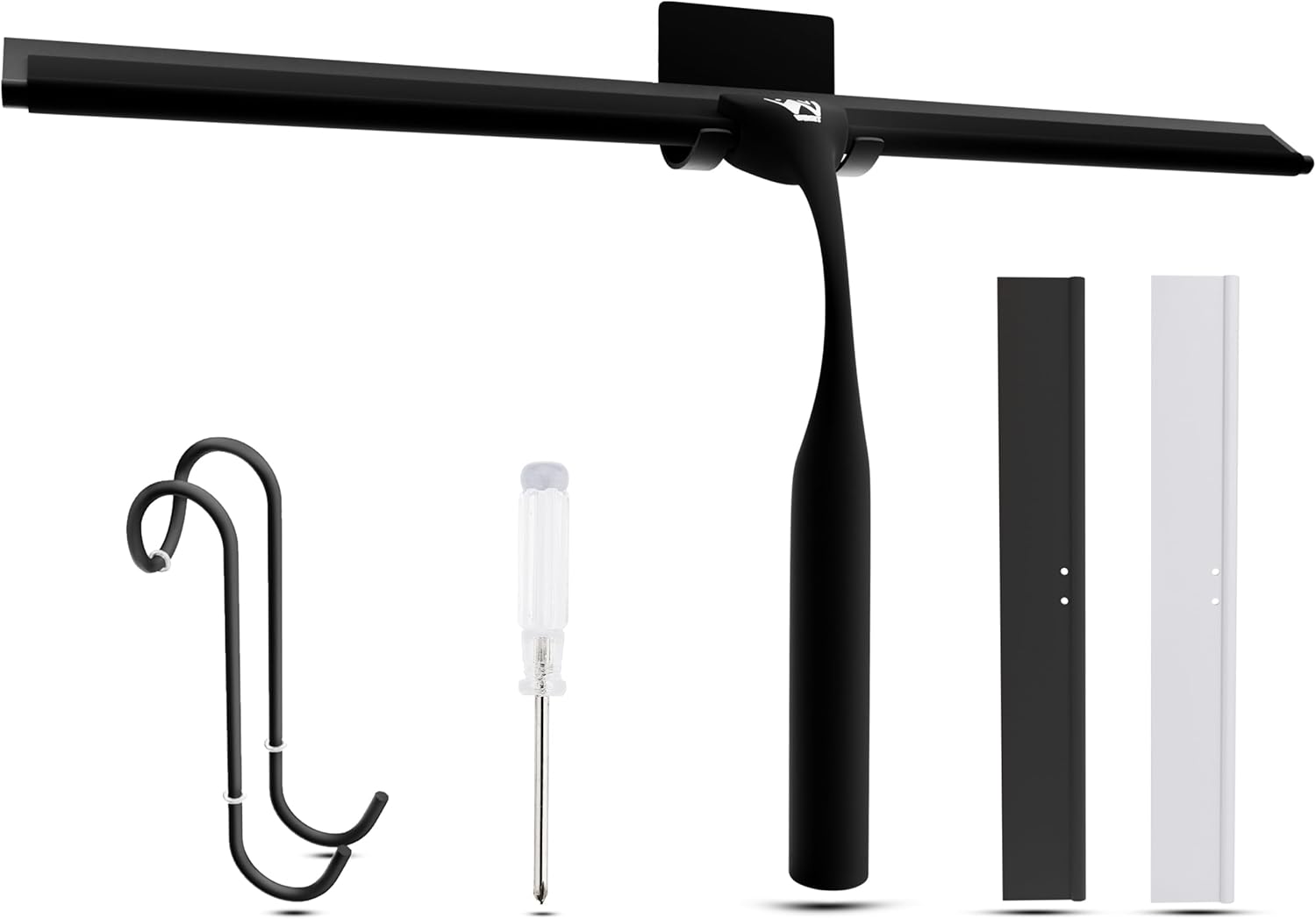 Wunset 30 cm Black Shower Squeegee, Large Window Squeegee - 6 Pieces Set Includi...