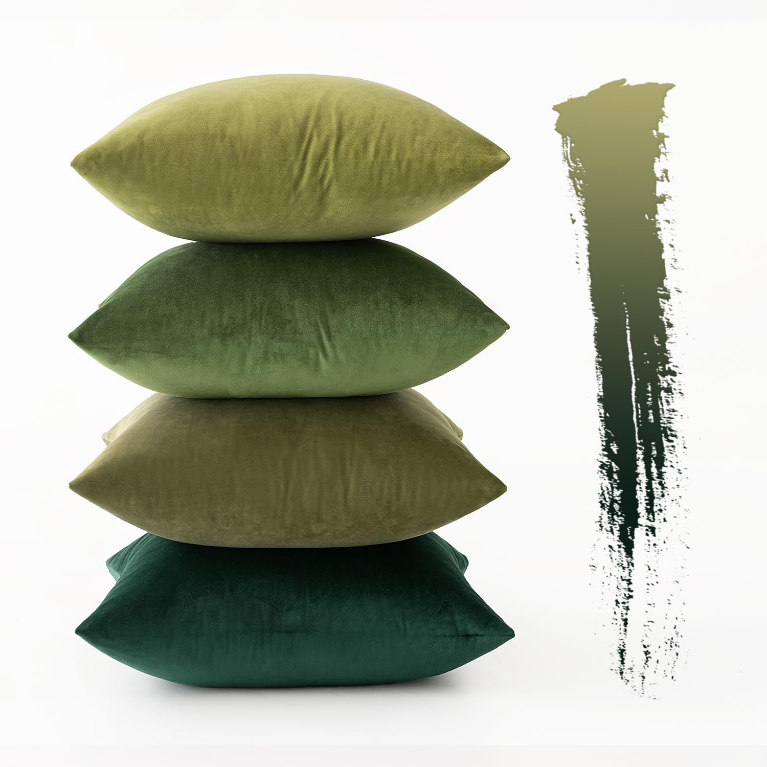 MIULEE Set of 4 Velvet Cushion Covers Soft Decorative Square Throw Pillow Cover...