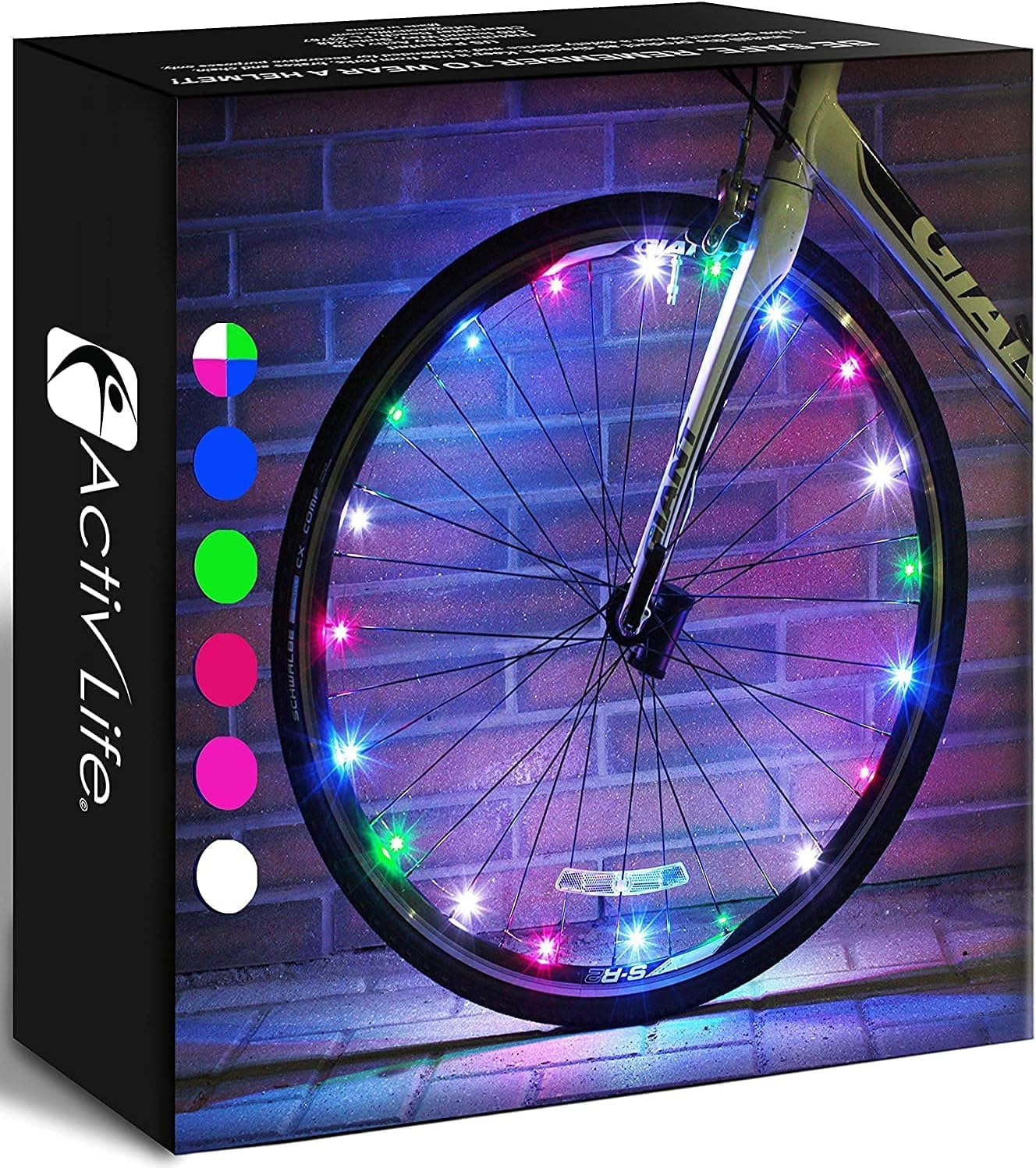 Activ Life 2-Tire Pack LED Bike Wheel Lights with Batteries Included! Get 100% B...