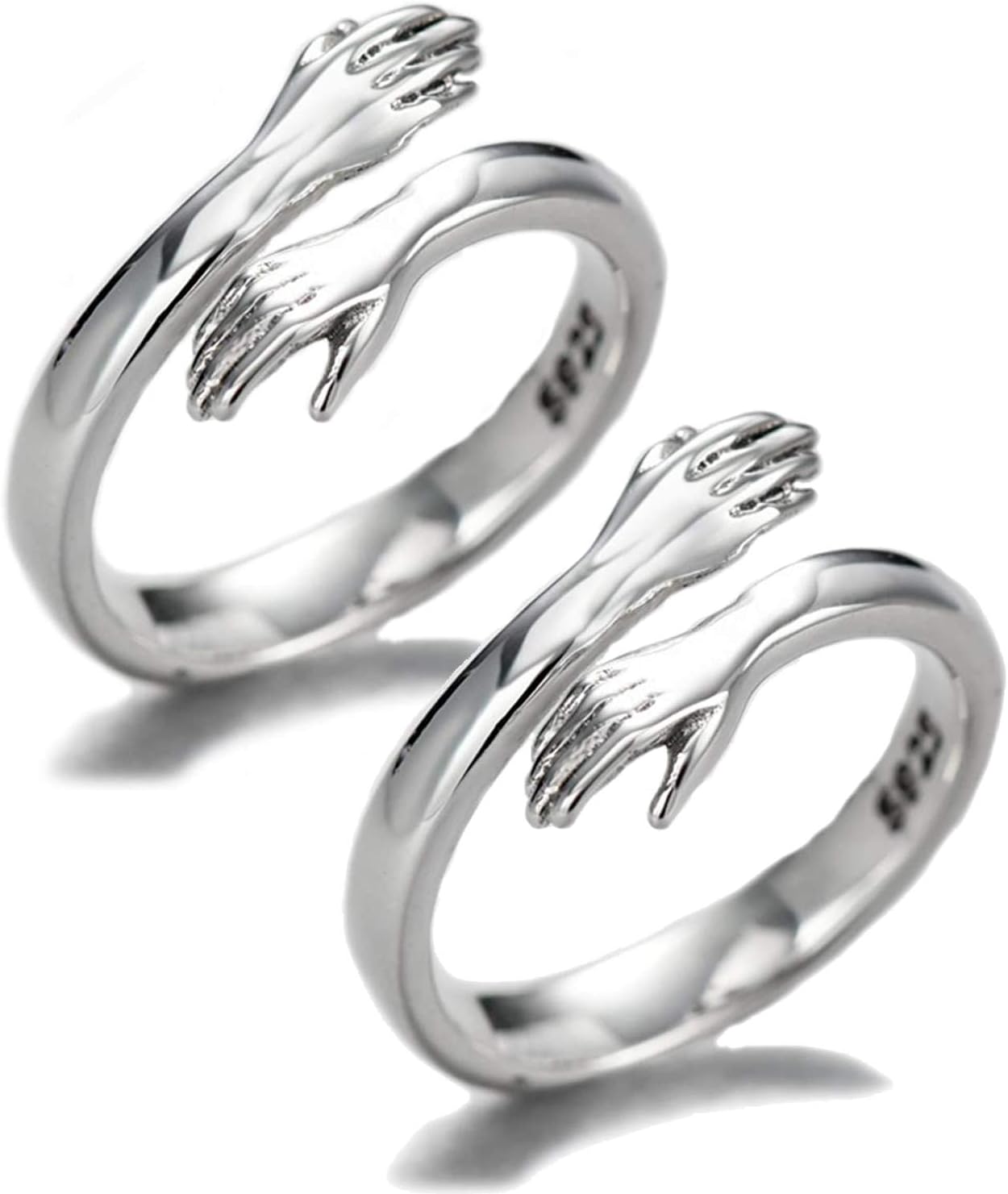 925 Sterling Silver Hug Rings for Women, I Love You Forever Love You Mother Gift...