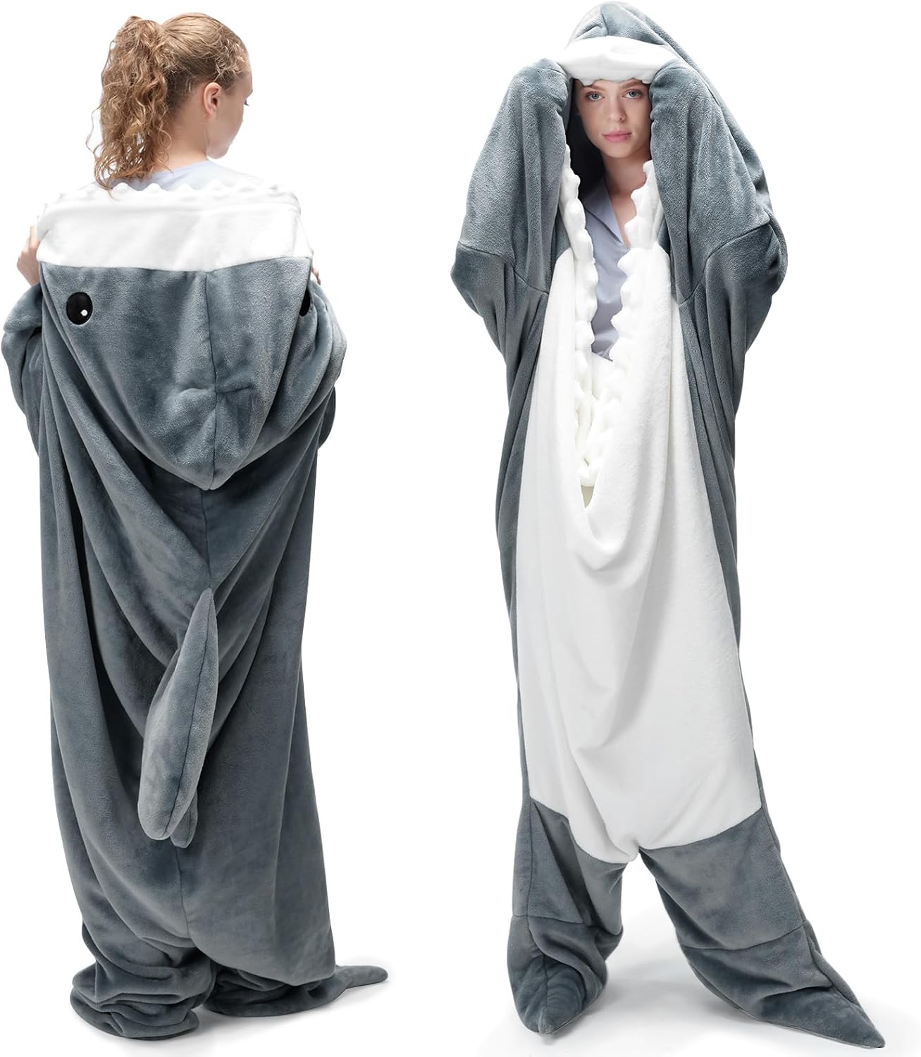 Touchat Shark Blanket for Adult Super Soft Cozy Flannel Throw Wearable Blanket,...