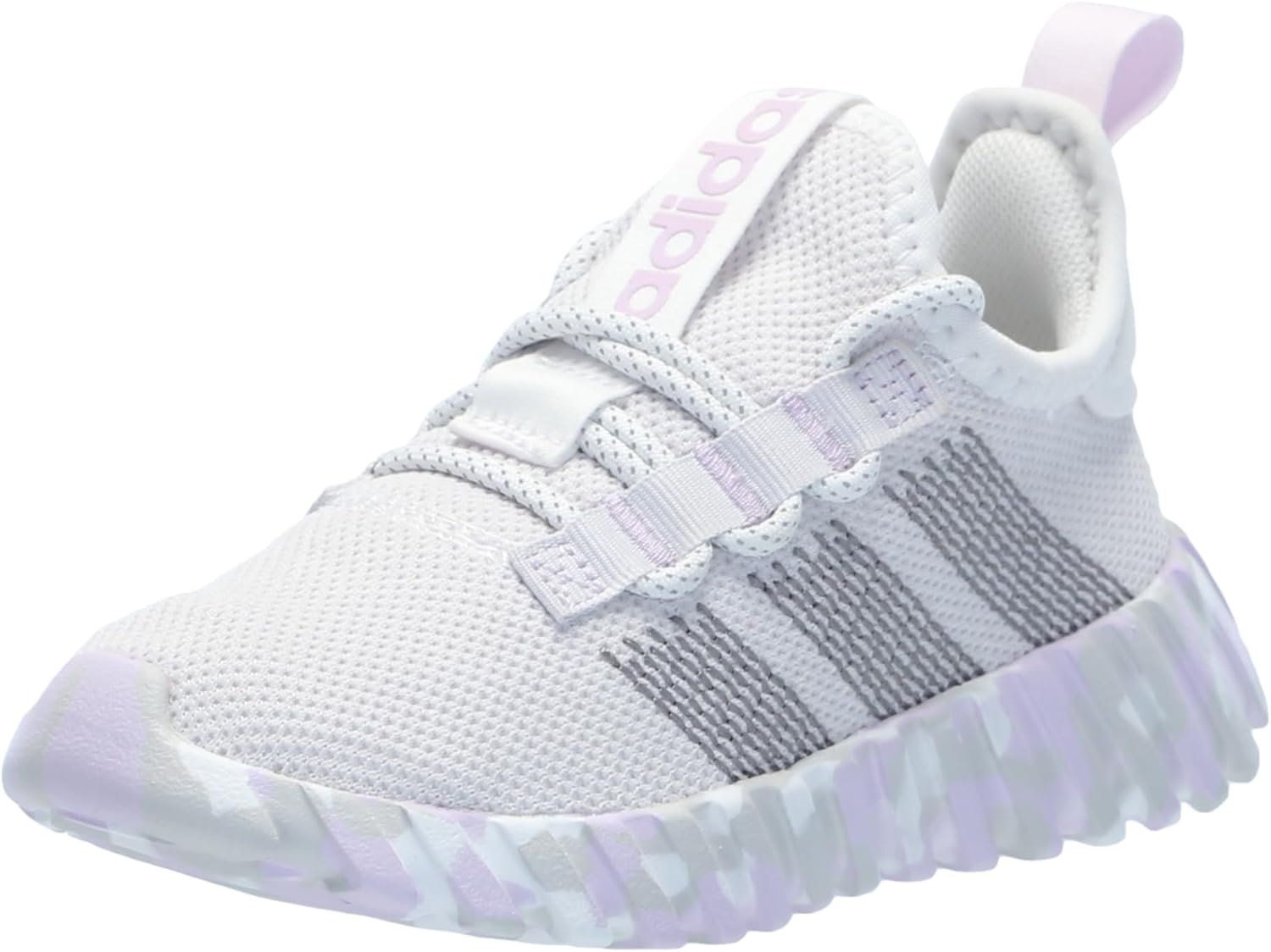adidas Kids' Kaptir Flow Sneaker 12 Little Kid White/Grey/Ice Lavender