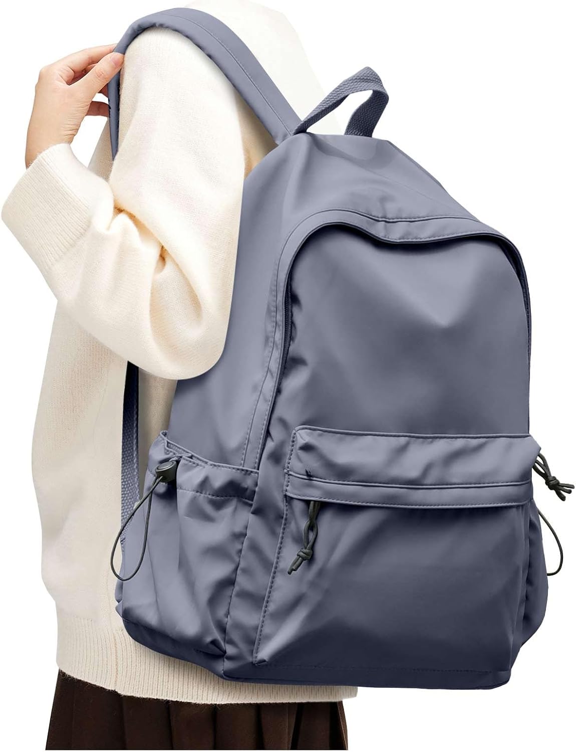 Blue Classic Basic Backpack for Women, Waterproof High School Bookbag, Lightweig...
