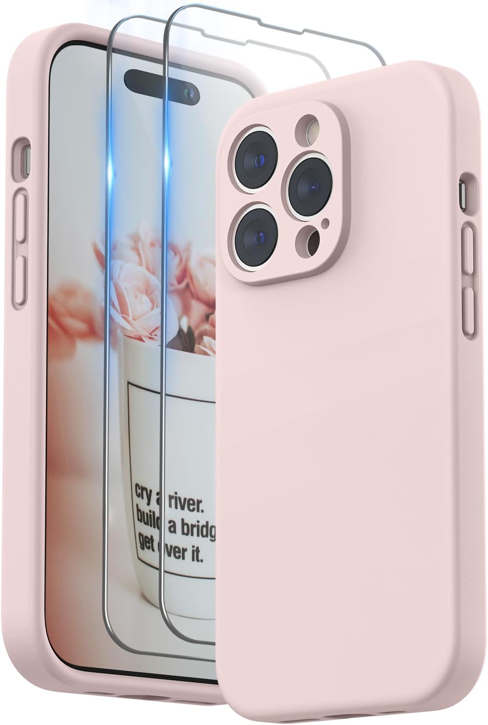 SURPHY Compatible with iPhone 14 Pro Case with Screen Protector, Liquid Silicone...
