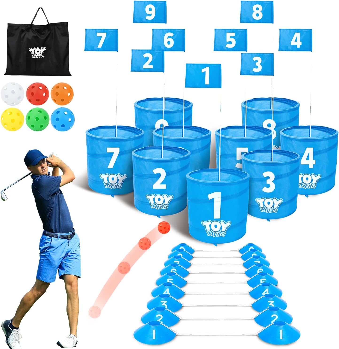 TOY Life Golf Bucket Game Golf Practice Game, Golf Chipping Game for Adults Fami...