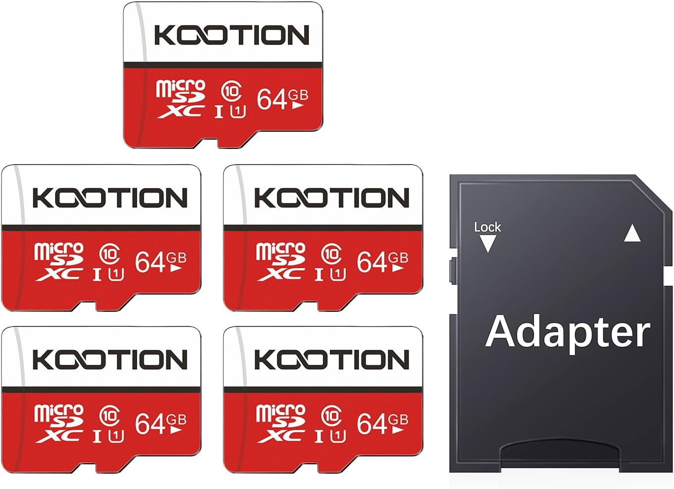 KOOTION 5-Pack 64GB Micro SD Card Class 10 Micro-SDXC Memory Card UHS-I, High Sp...