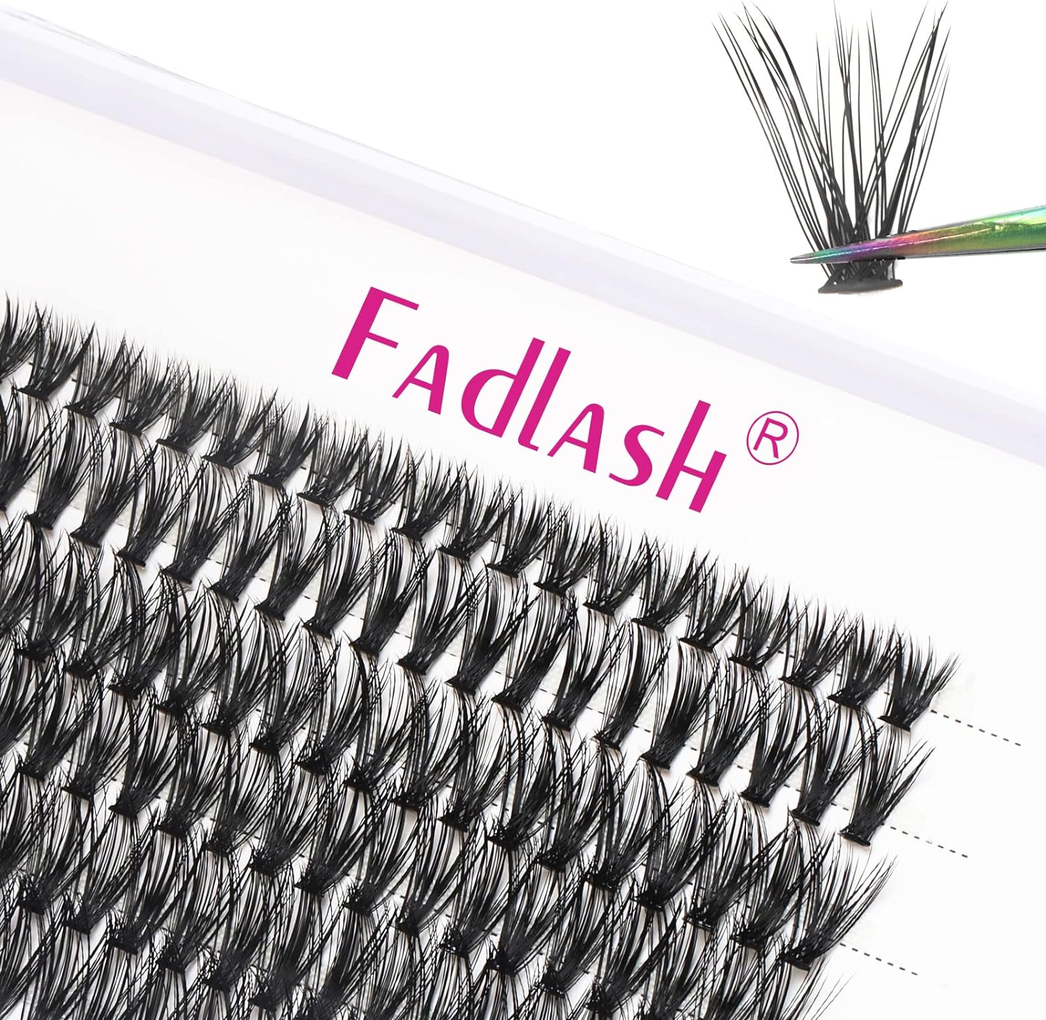 Individual Lashes Fadlash Cluster Eyelashes Extension 40 Root 0.07mm D Curl 11mm...