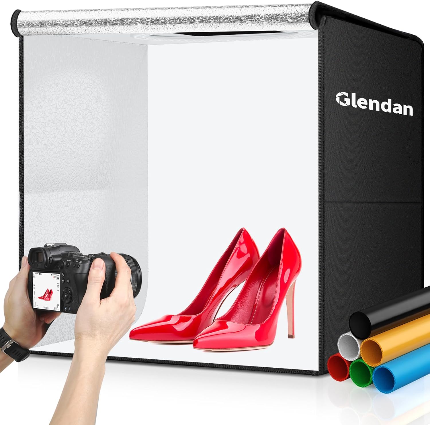Glendan Light Box Photography, 24" x 20" Professional Photo Studio Light Box, La...