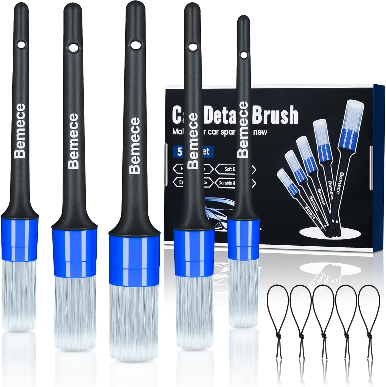 Bemece Detailing Brush, 5 Different Size Car Detailing Brushes, Professional Det...