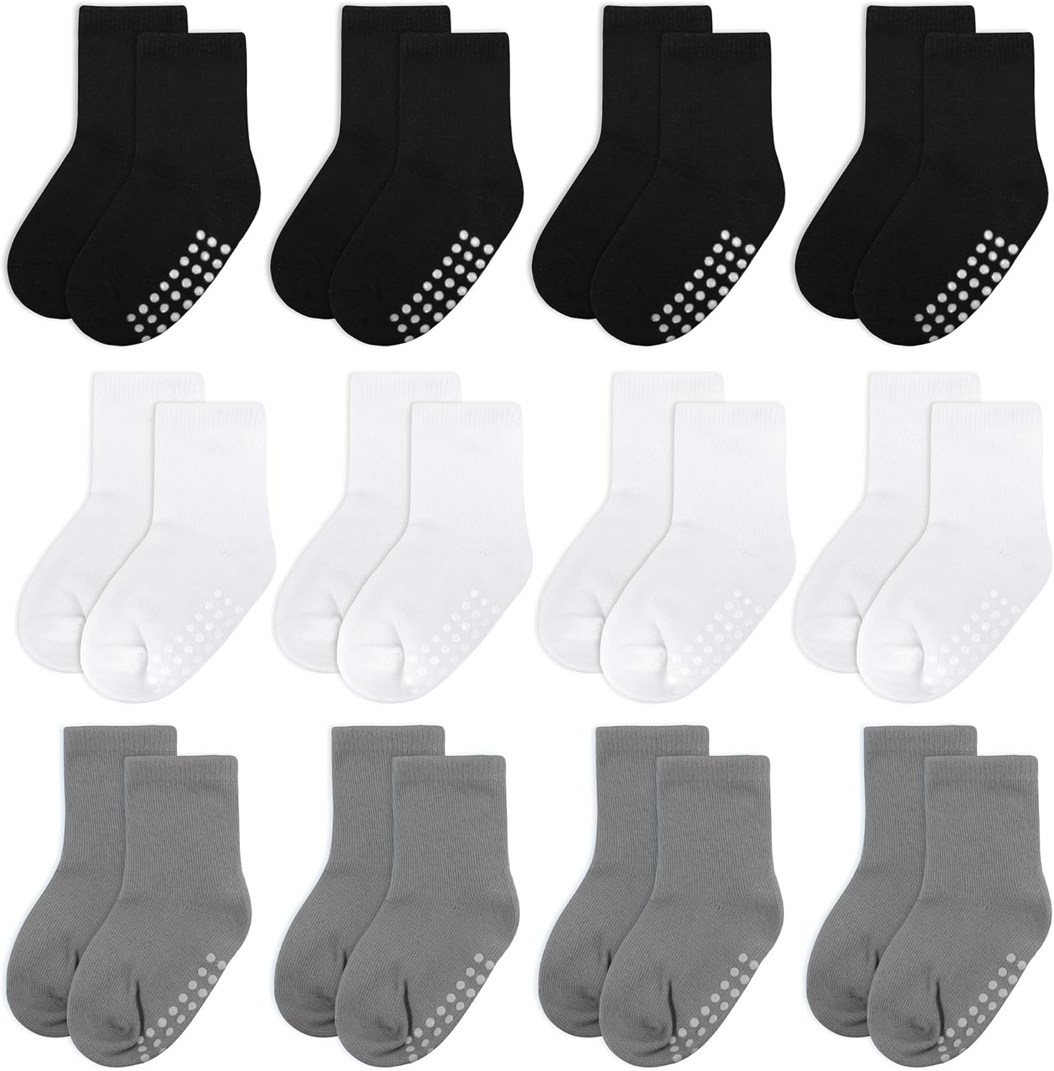 baby socks, cotton crew children's socks, non-slip grip socks, unisex, for toddl...