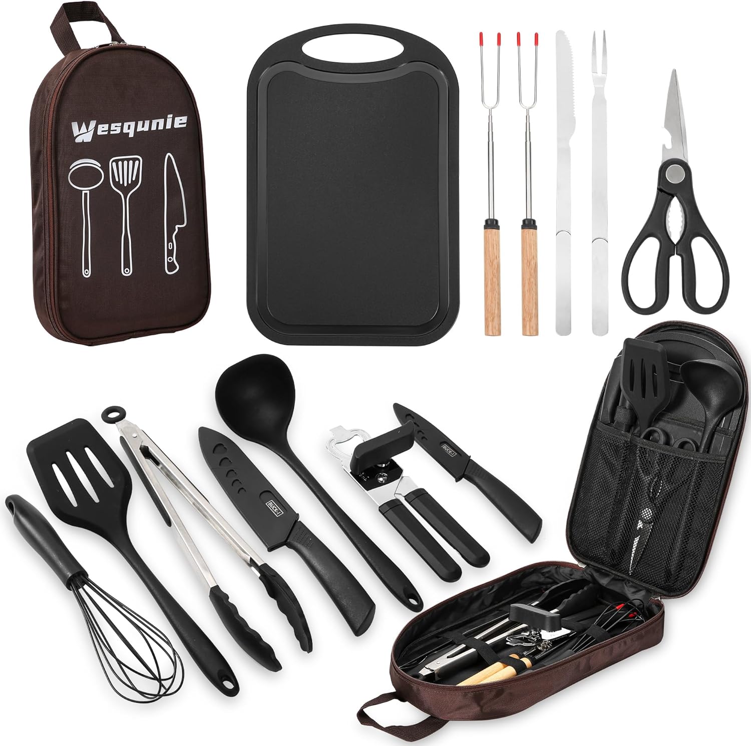 Camping Essentials Cookware Cooking Utensils Set - Camping Kitchen Utensils, Por...