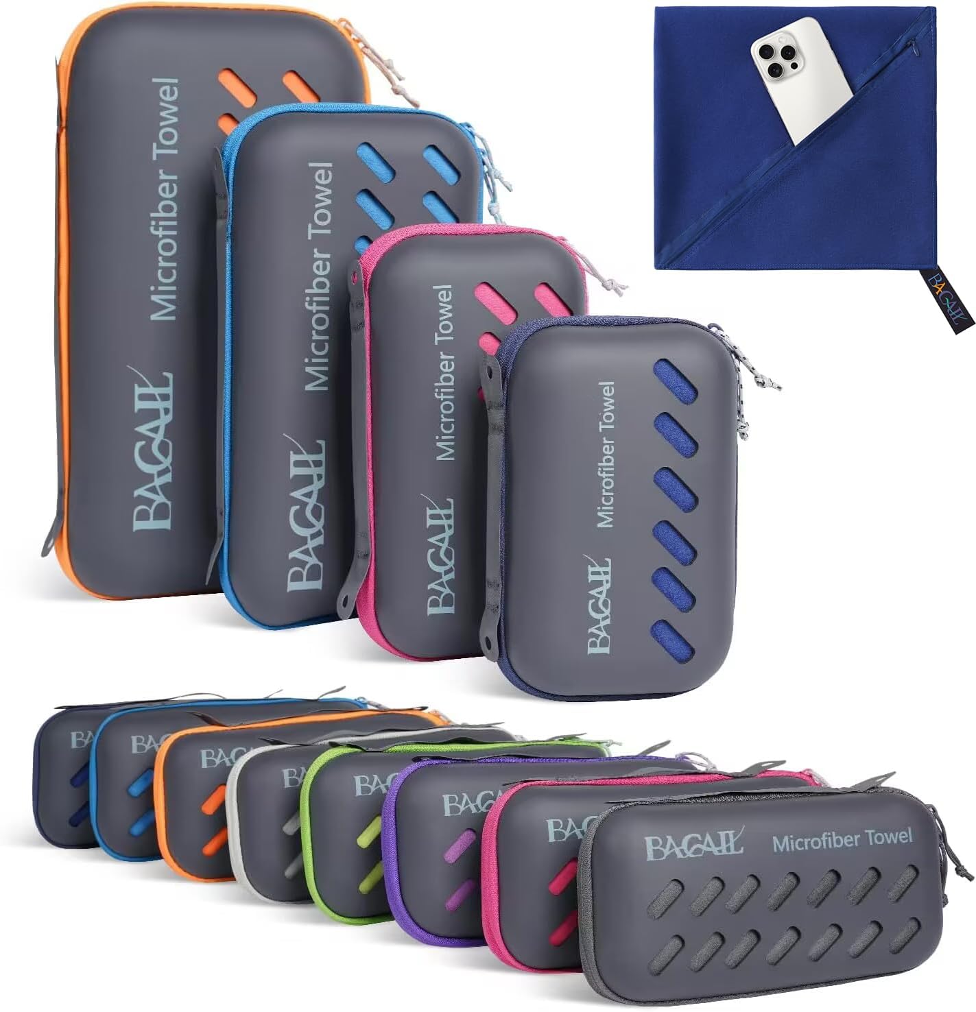 BAGAIL Microfibre Travel Towel, Perfect Camping Towel, Swimming Towel and Beach...