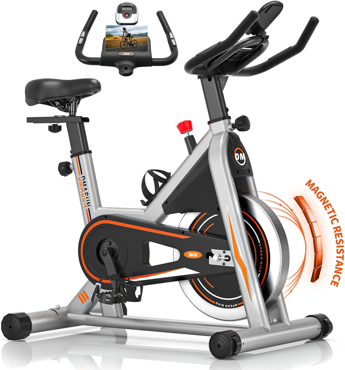 DMASUN Exercise Bike Gym Workout, PLUS Magnetic Stationary Bike with Heavier Fly...