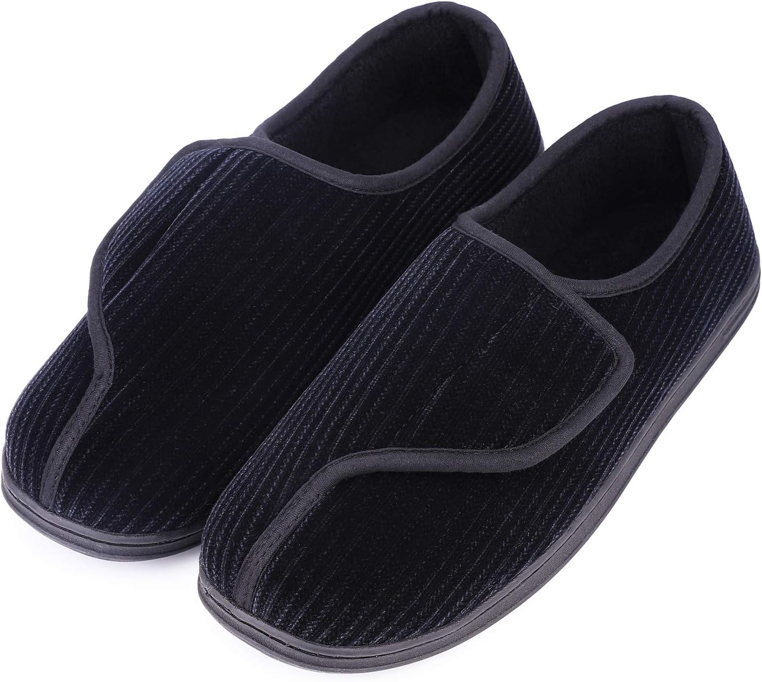 LongBay Men's Memory Foam Diabetic Slippers Comfy Warm Plush Fleece Arthritis Ed...
