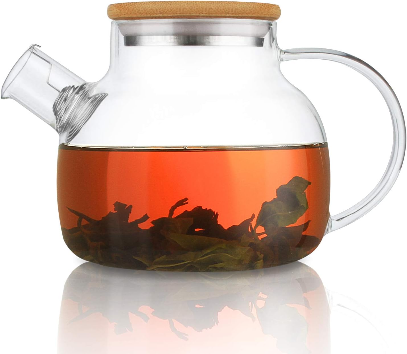 CnGlass Glass Teapot Stovetop Safe,30.4oz Clear Teapots with Removable Filter Sp...