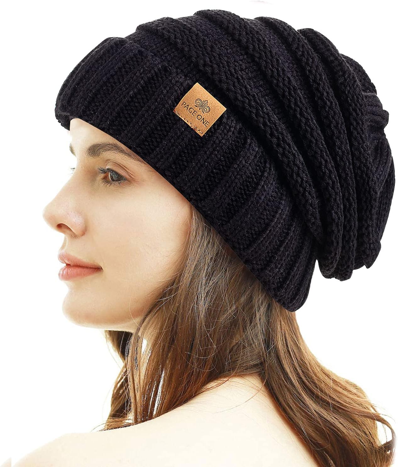 PAGE ONE Womens Winter Beanie Warm Cable Knit Hat Style Stretch Trendy Ribbed Ch...