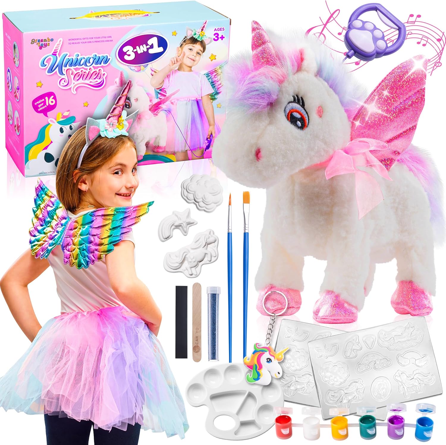 Greenbo Unicorns Toys for Girls Age 4-6 - Includes Multifunctional Unicorn Gifts...
