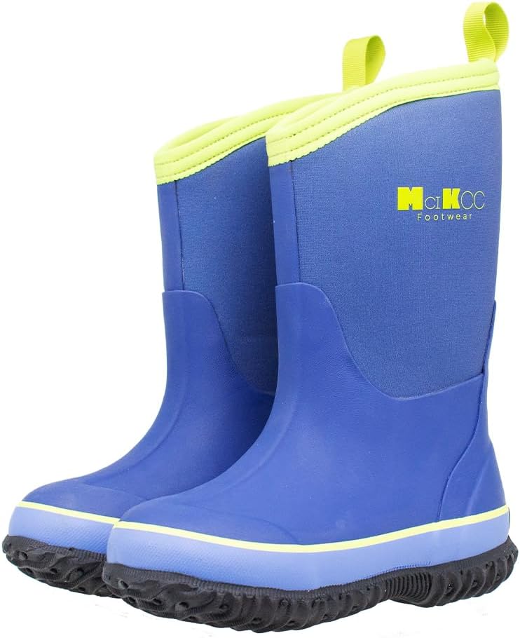MCIKCC Kids Rubber Rain Boots, Waterproof Solid Classic Pull On Snow Wellies Boo...