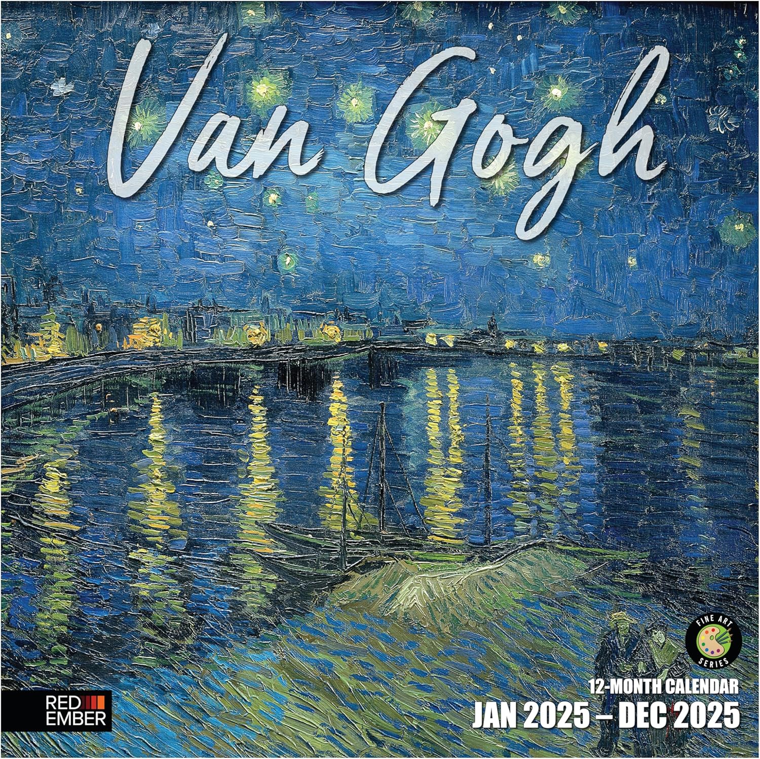 RED EMBER Vincent van Gogh 2025 Wall Calendar 12 Month | 12" x 24" Open | Thick...