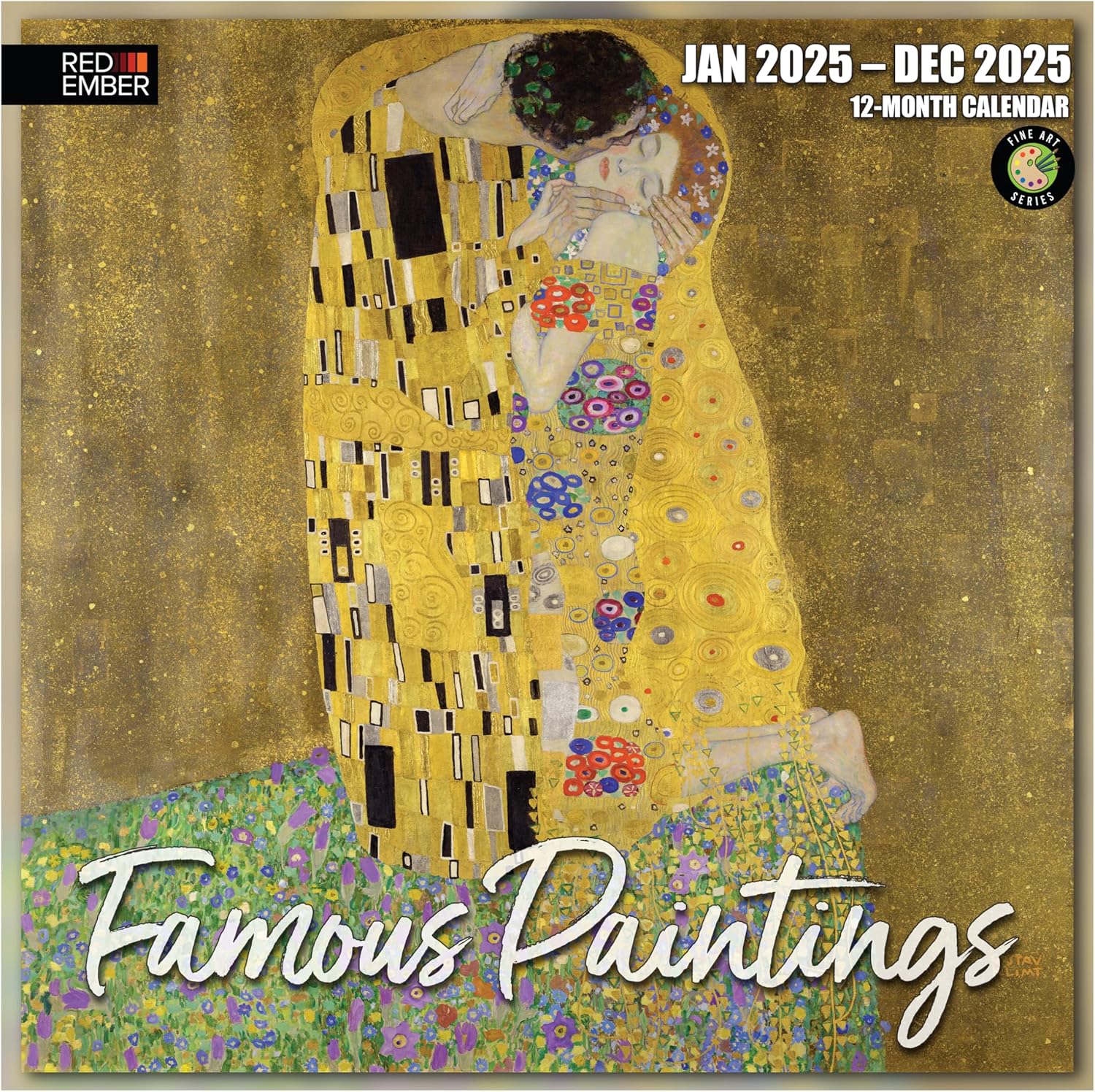 RED EMBER Famous Paintings 2025 Wall Calendar 12 Month | 12" x 24" Open | Thick...