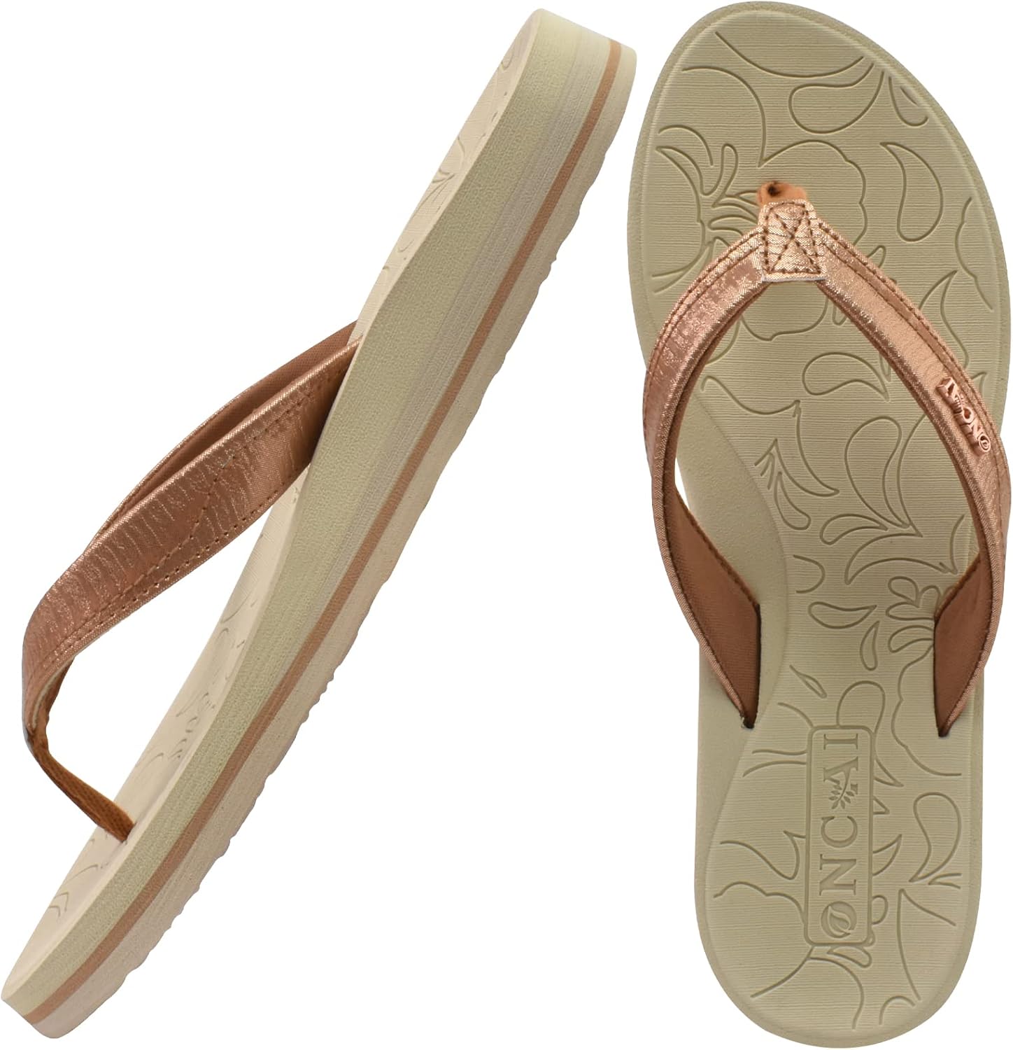ONCAI Flip Flops Womens Yoga Mat Comfortable Beach Platform Sandals With Arch Su...