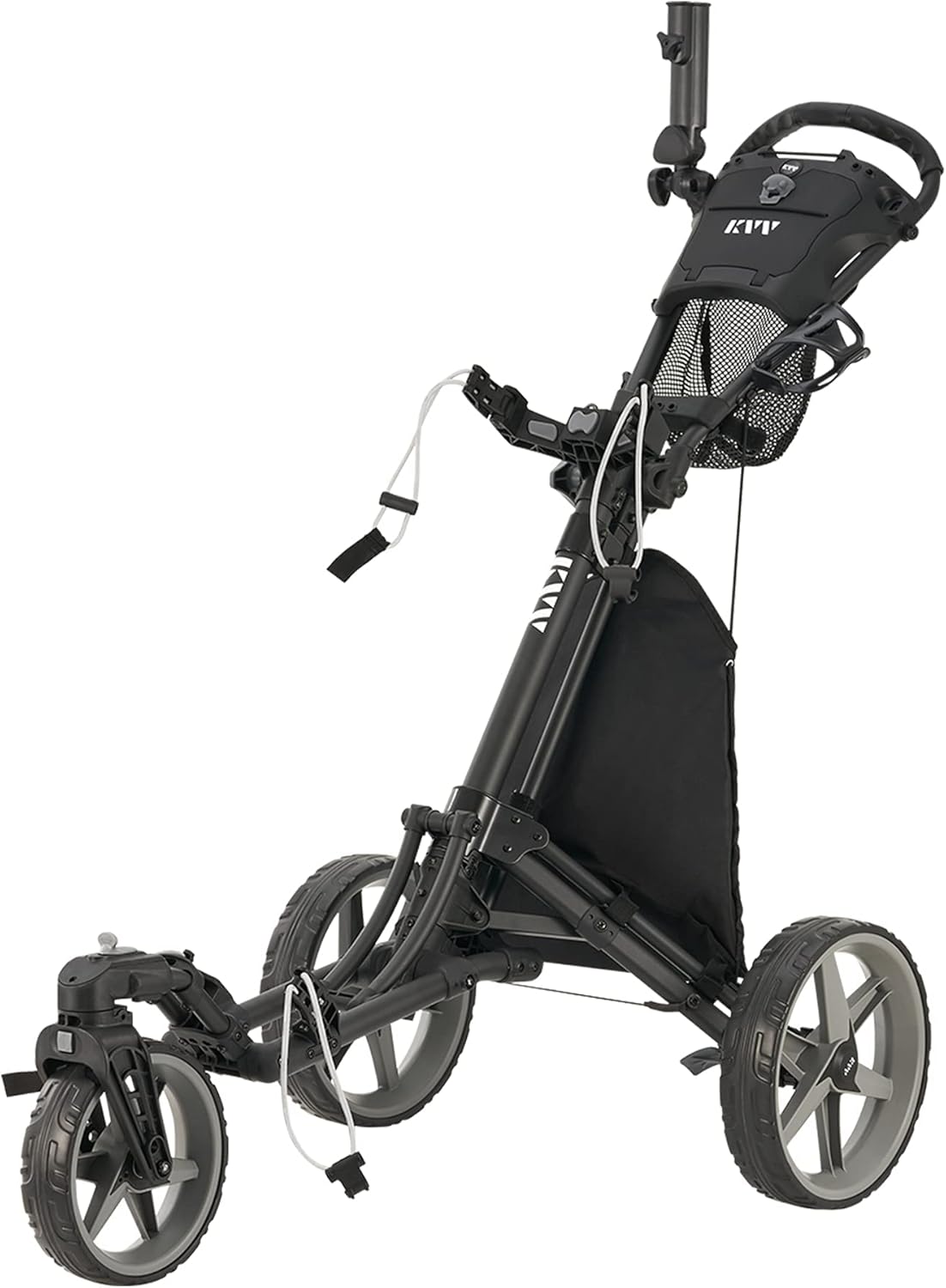 KVV 3 Wheel 360 Rotating Front Wheel Golf Push Cart Open and Close in ONE Second...