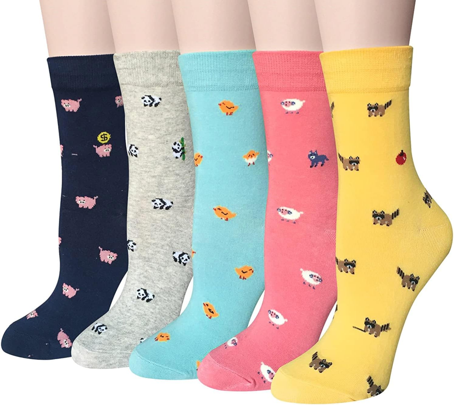 Womens Funny Socks Cozy Cute Printed Patterned Fun Socks Novelty Cat Dog Socks f...