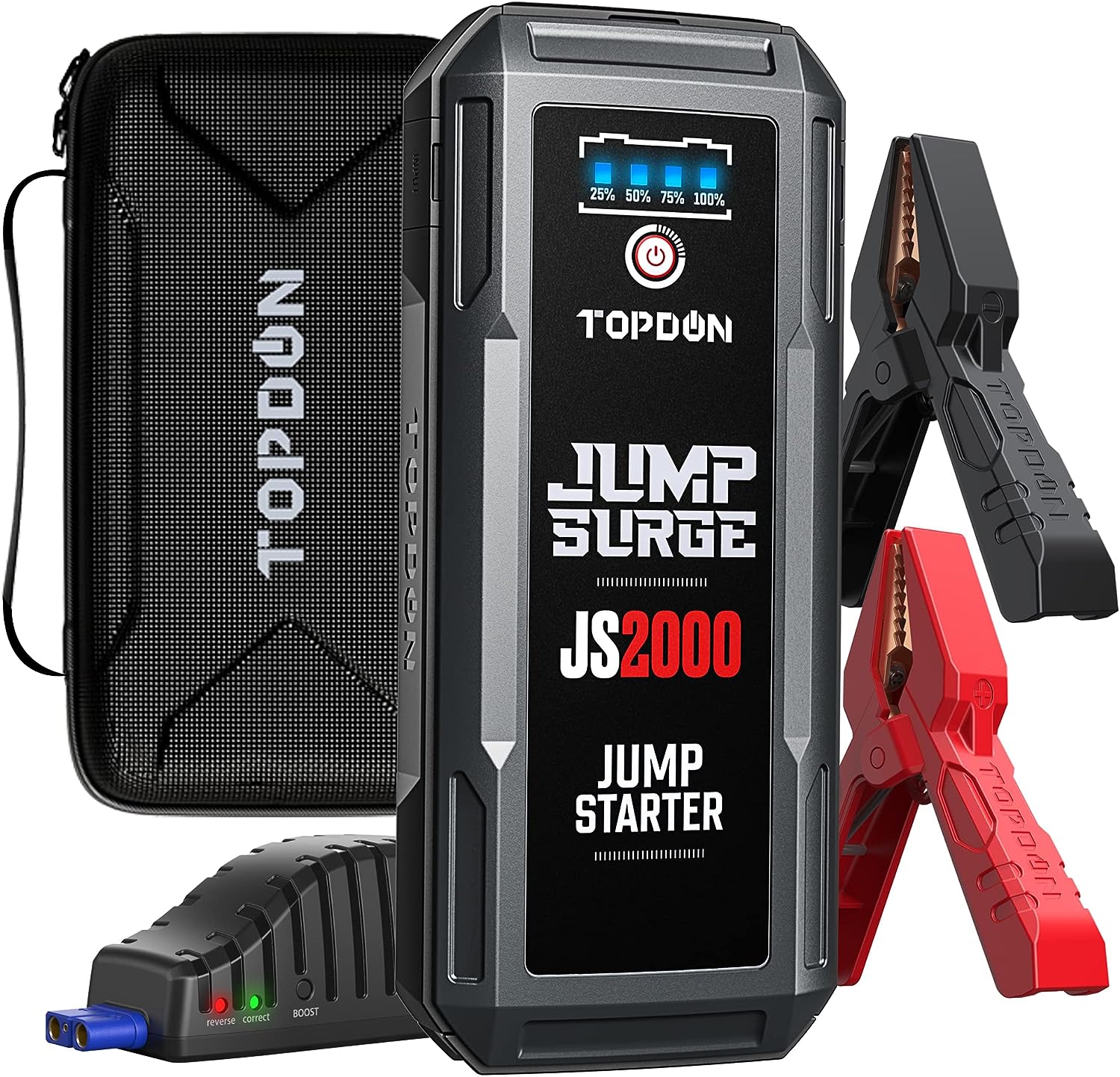 TOPDON JS2000 Car Battery Charger Jump Starter, 2000A Peak Battery Jump Starter...