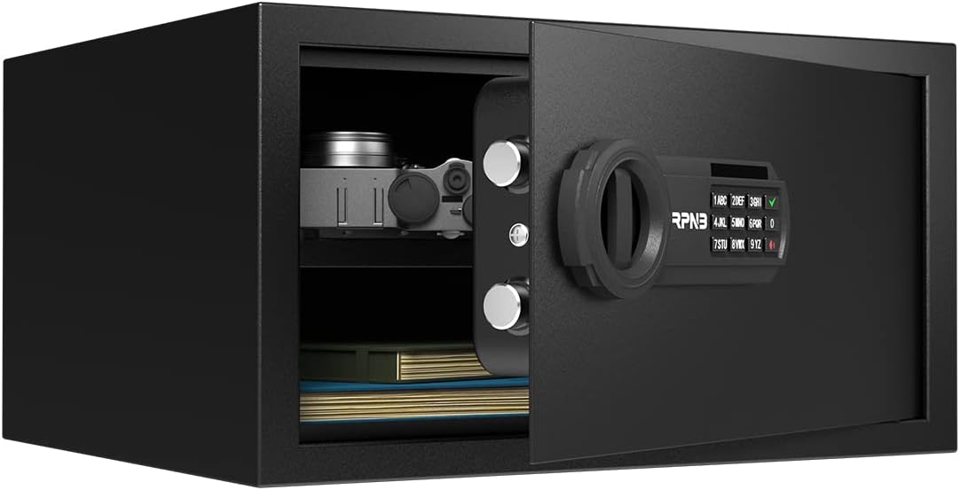 RPNB Deluxe Safe and Lock Box, Money Box, Digital Keypad Safe Box, Perfect for H...
