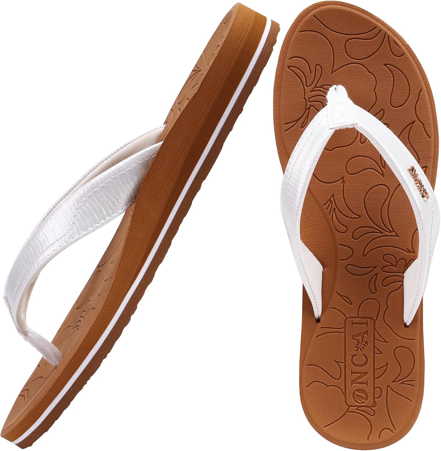 ONCAI Flip Flops Womens Yoga Mat Comfortable Beach Platform Sandals With Arch Su...