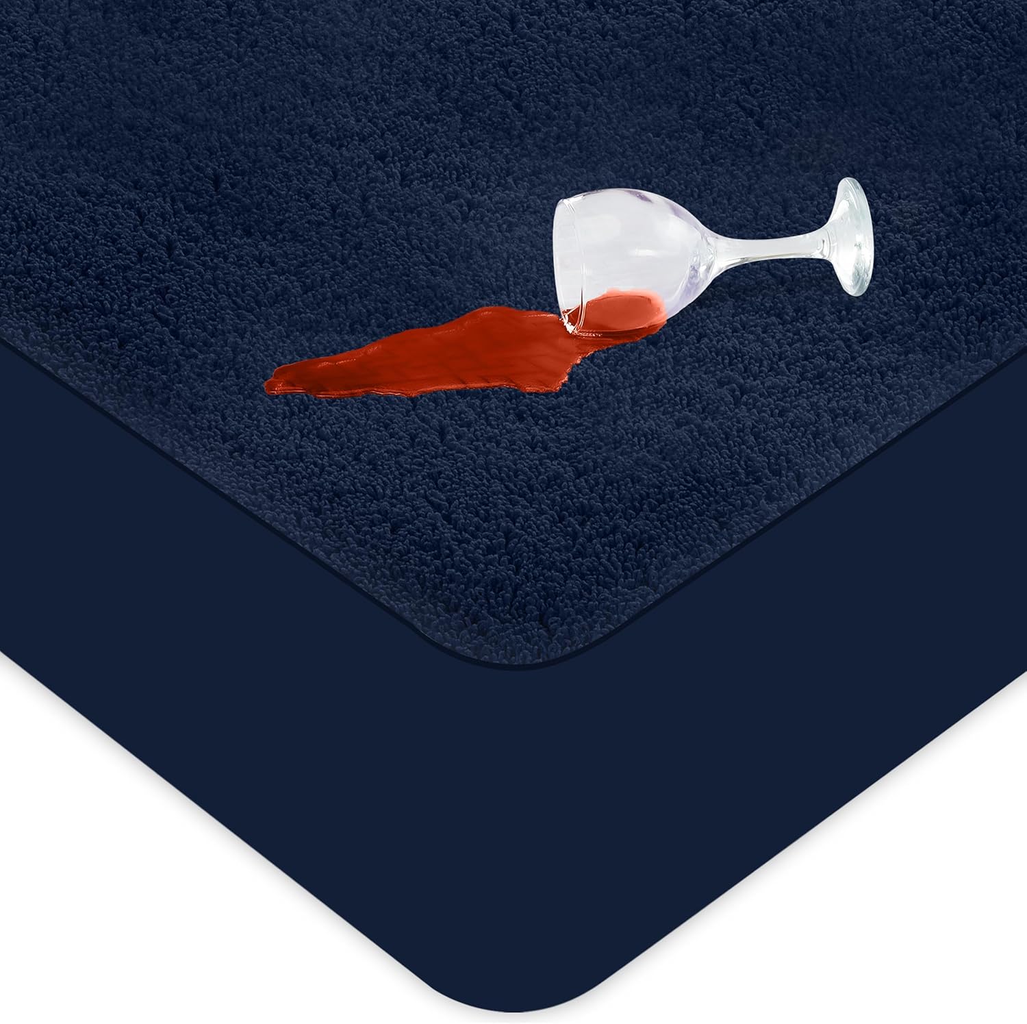 Utopia Bedding Waterproof Mattress Protector King 150 x 200 cm Navy, Fits Up to...