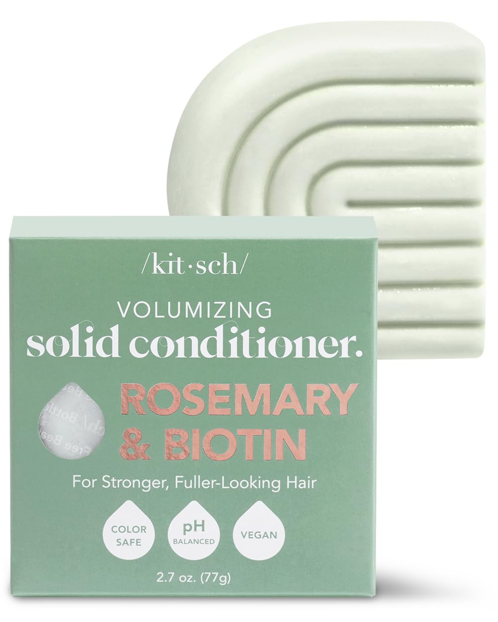 Kitsch Rosemary & Biotin Natural Hair Conditioner Bar, Organic, Vegan, Volumizin...