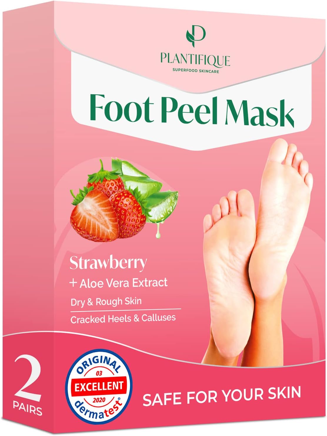 Plantifique Foot Peel 2 Pack - Mask Foot Mask Dermatologically Tested Repair Hee...