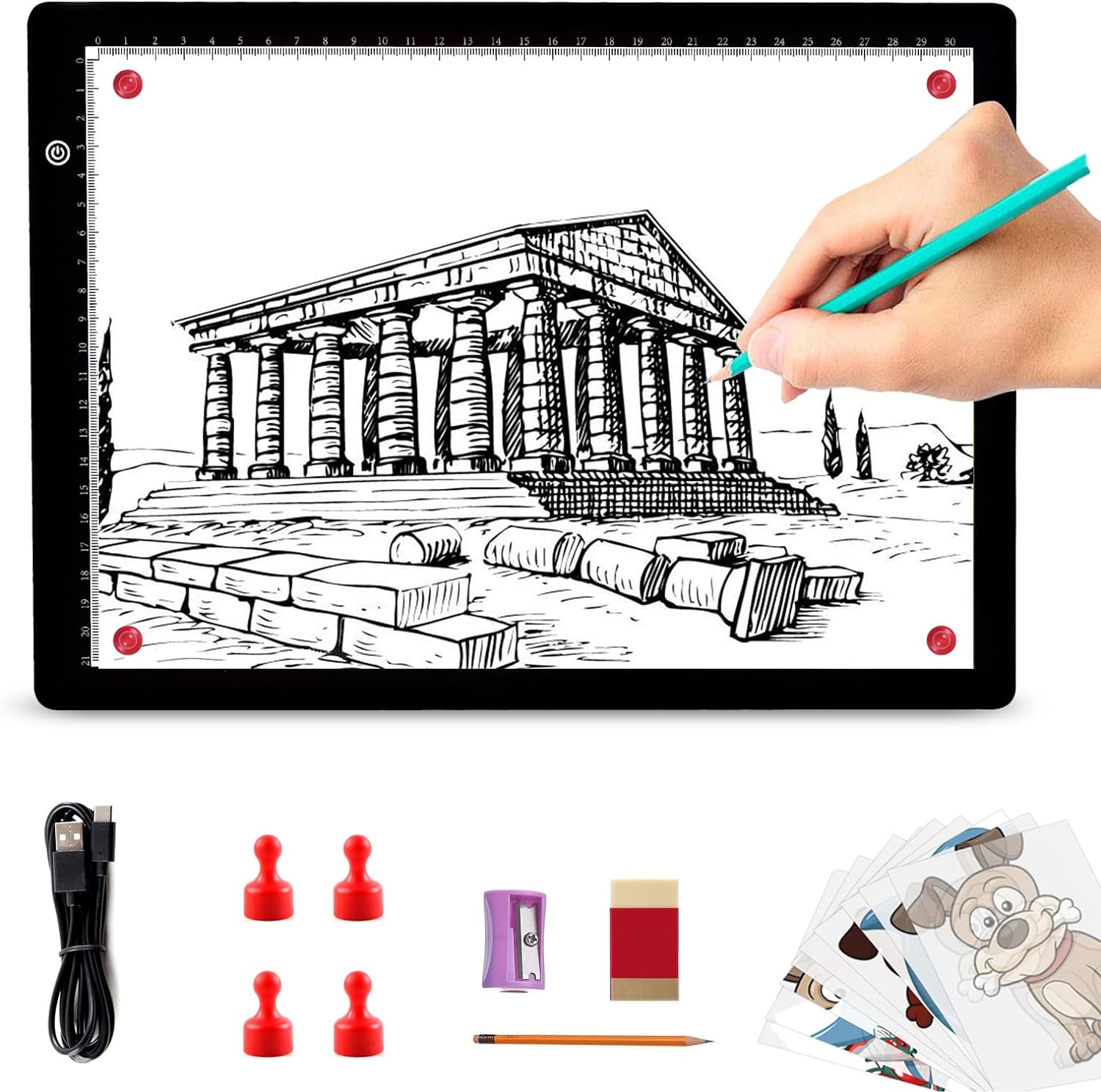 Elice A4 Ultra-Thin Portable Led Light Box, Led Light Pad with 4 Magnets, Light...