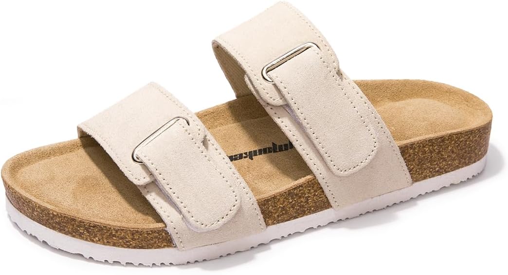 FUNKYMONKEY Unisex Slide Sandals Adjustable Double Buckle with Soft Footbed Comf...