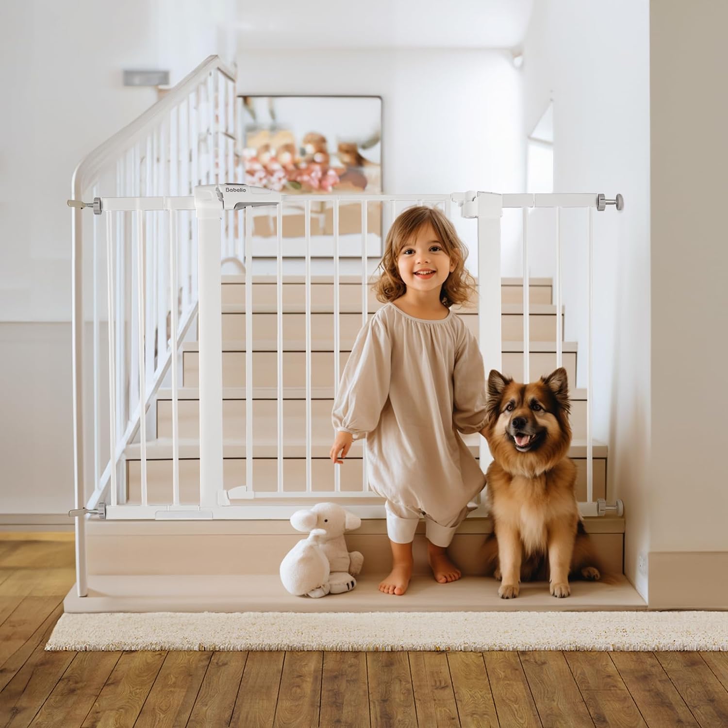 Babelio Metal Baby Gate, 29-48'' Auto Close Easy Install Pet Gate, Extra Wide Wa...
