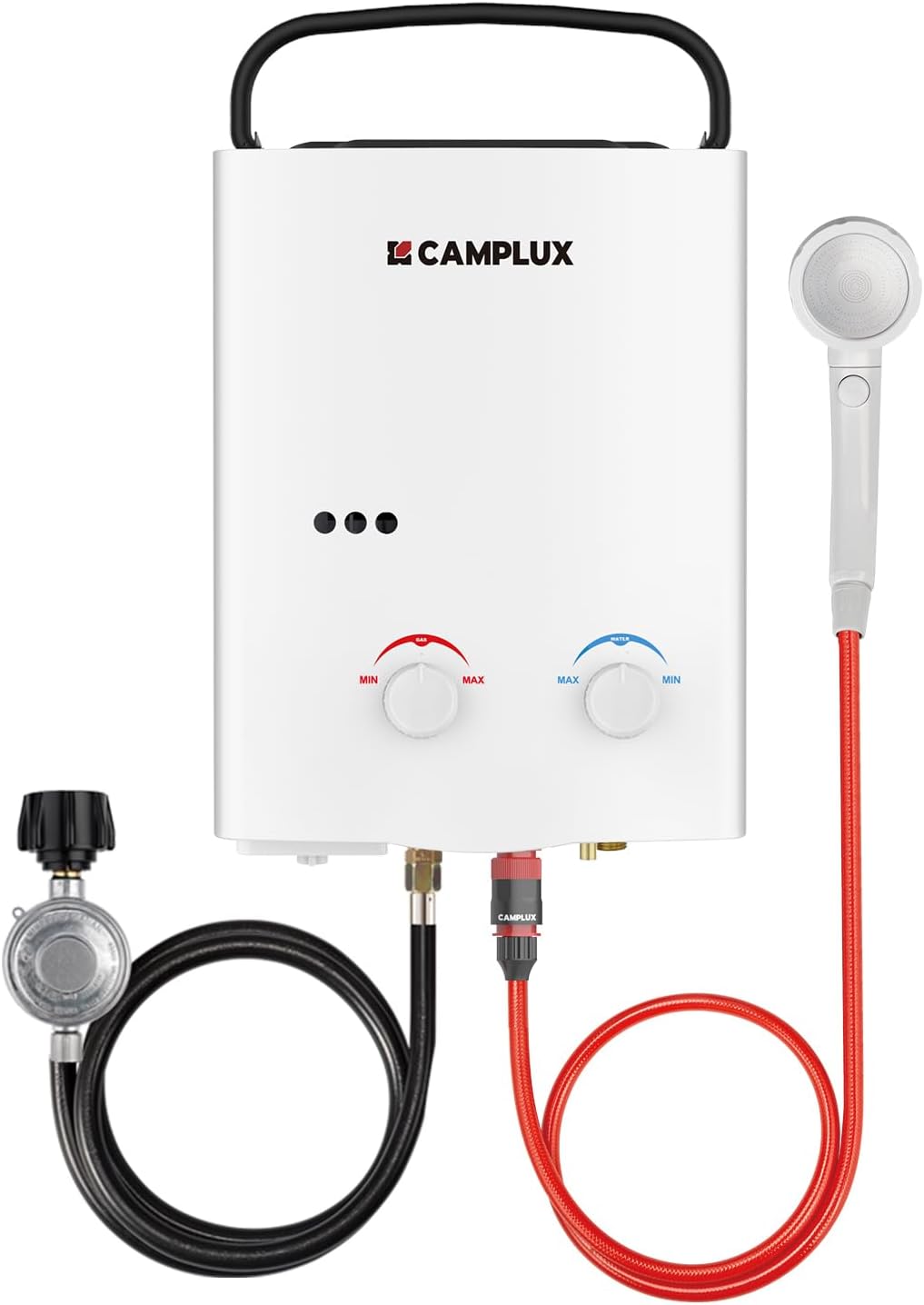 CAMPLUX Tankless Water Heater Outdoor, 1.32 GPM Portable Propane Camping Water H...