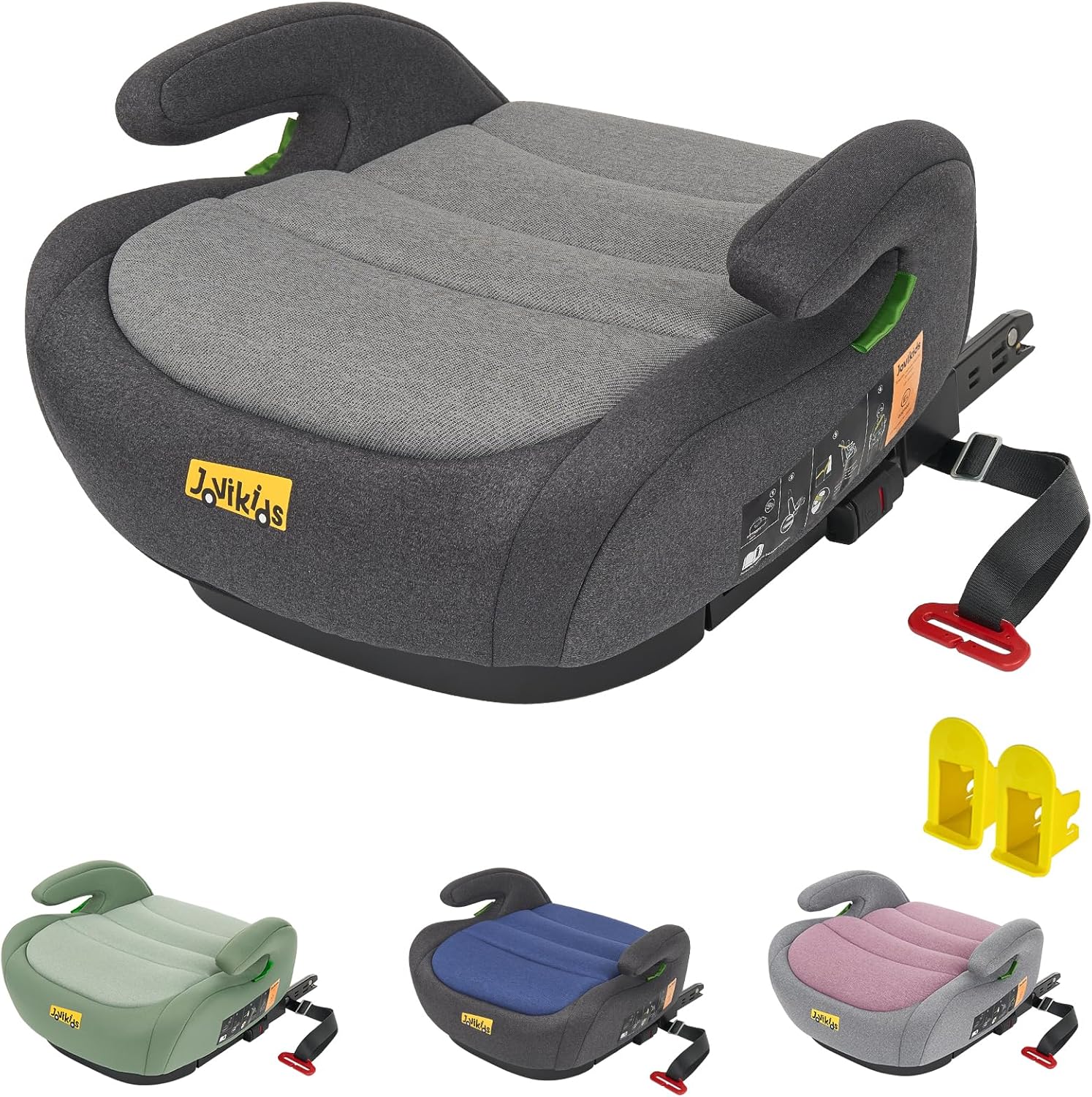 Jovikids I-Size Booster Seat for Car with ISOFIX, 125-150cm (Group 2/3, 6-12 Yea...
