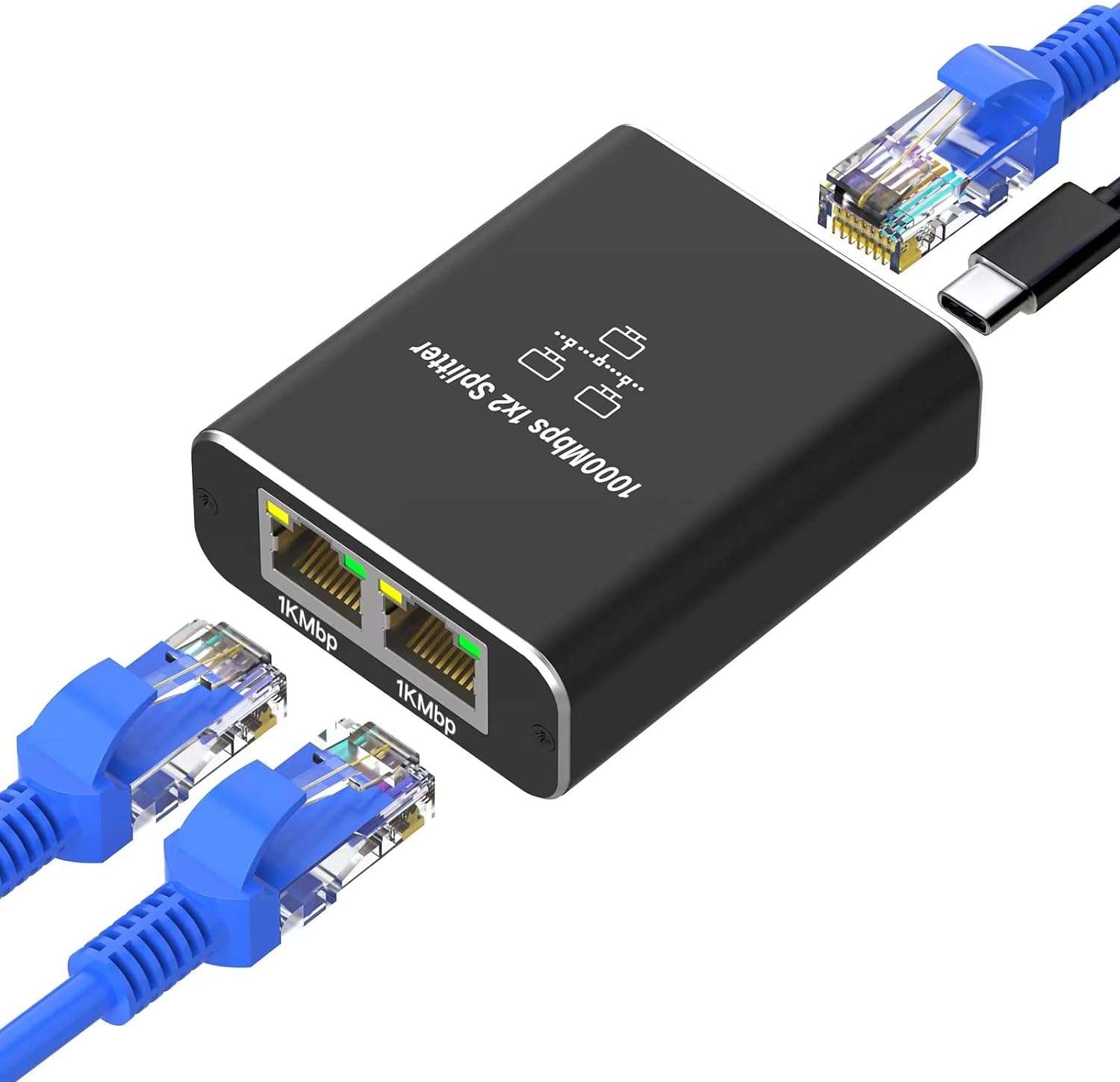 Loydia Ethernet Splitter 1 to 2, Gigabit Ethernet Network Switch, 1000Mbps RJ45...