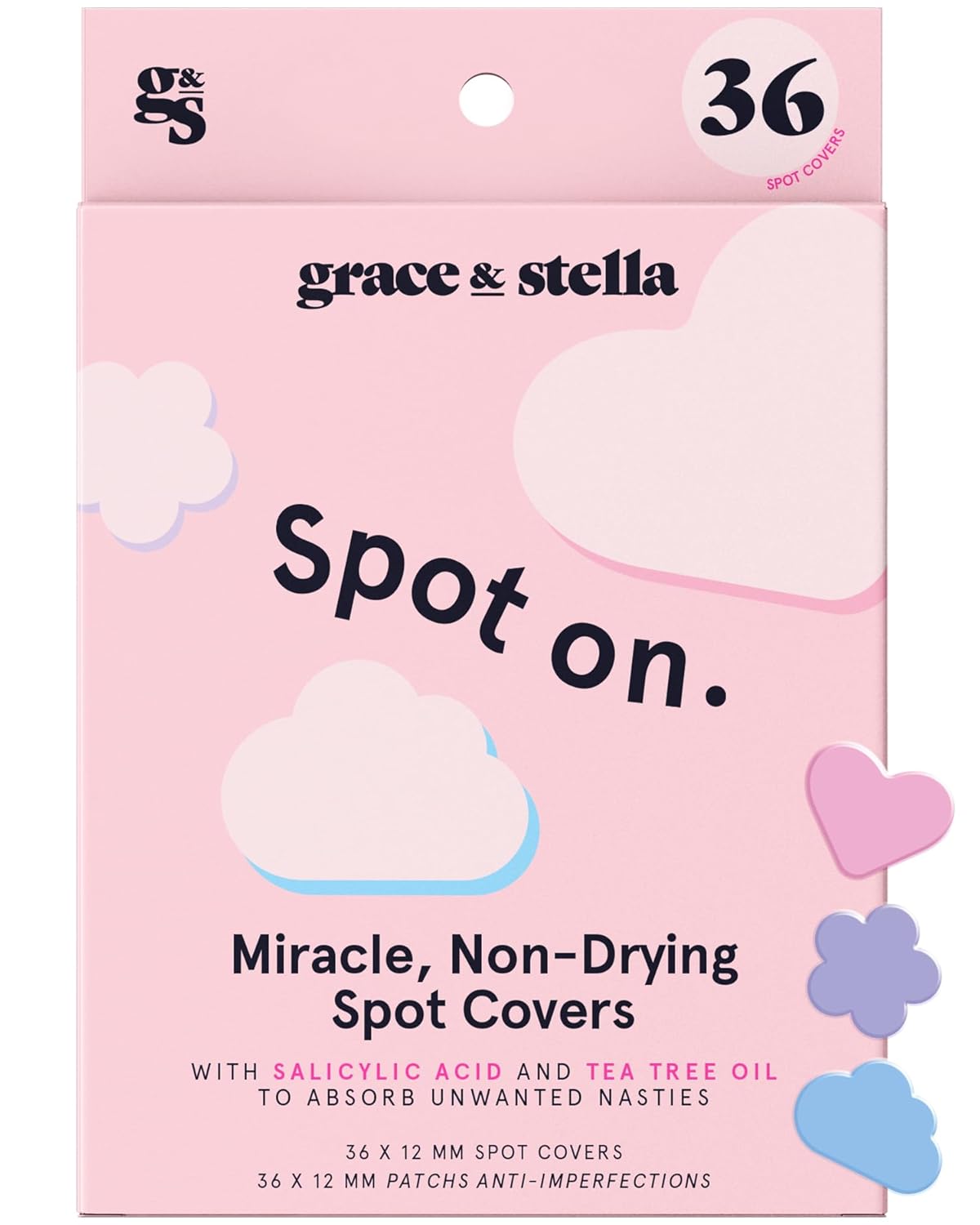 grace & stella Award Winning Pimple Patches For Face (Multishape, 36 Count) - Hy...